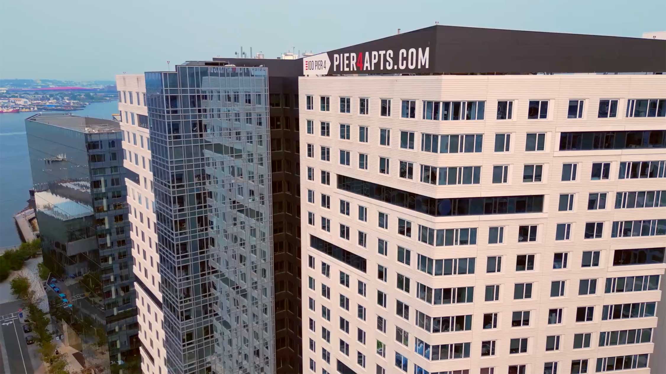 100 Pier drone building exterior