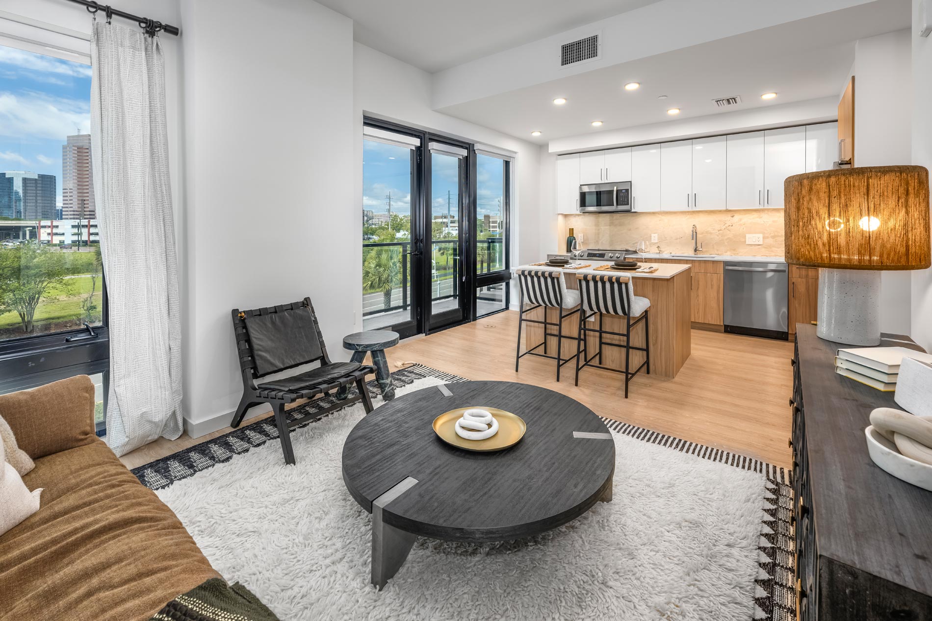 101 N Meridian staged living room