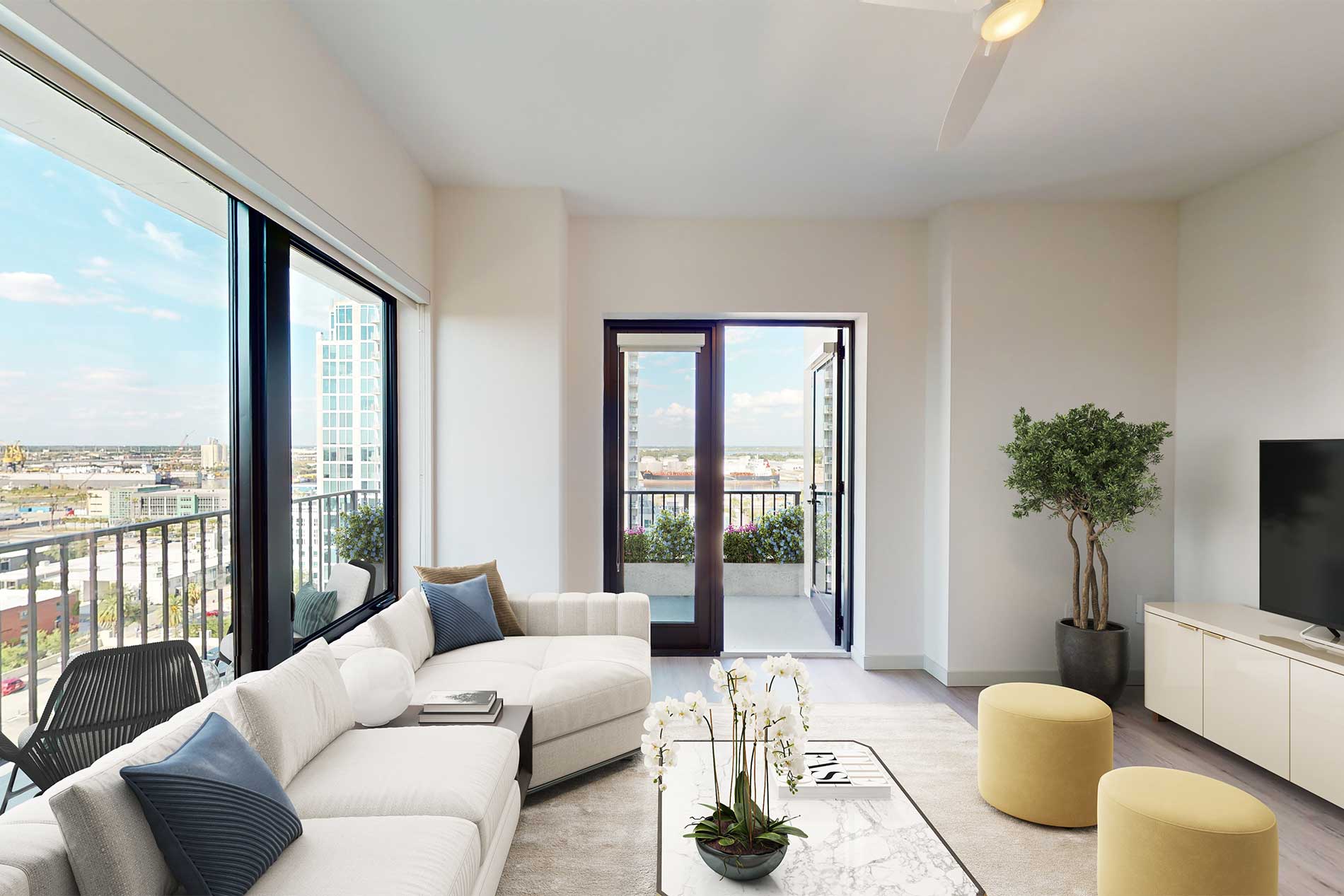 ApartmentGallery 101 B2B Iron Grey Living room virtuallystaged 2025