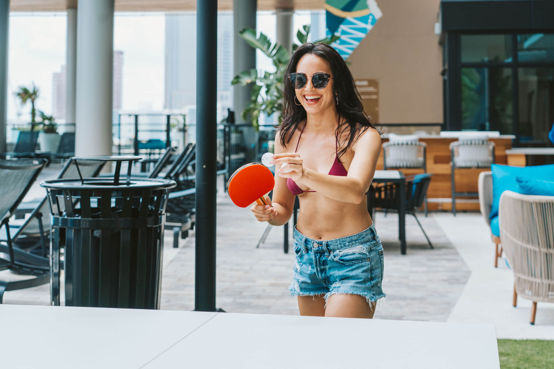 101 N Meridian woman playing ping pong