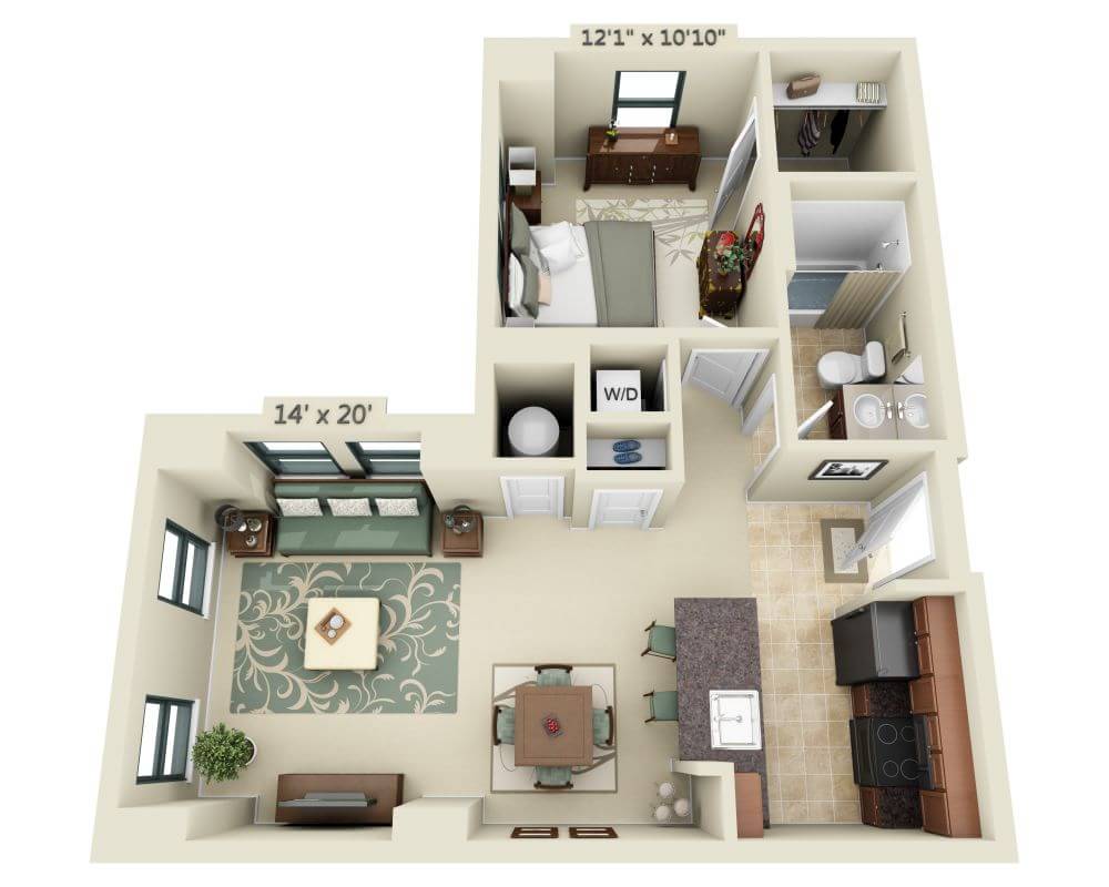 One Bedroom A1E