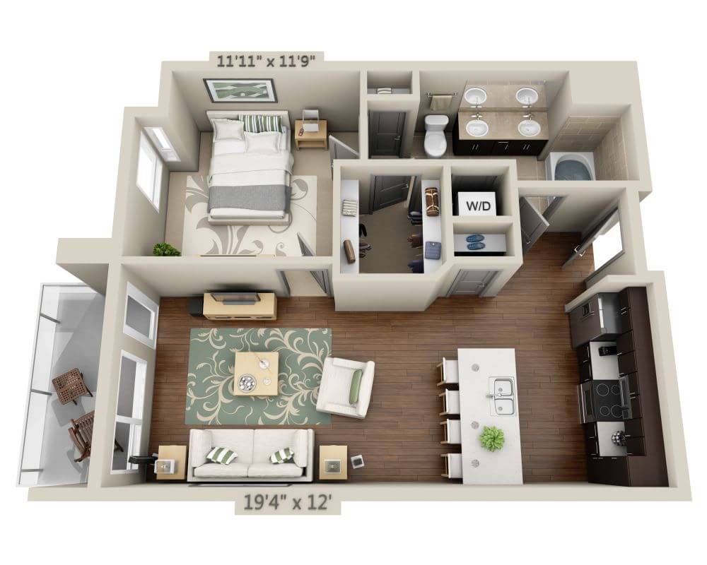 One Bedroom A1E