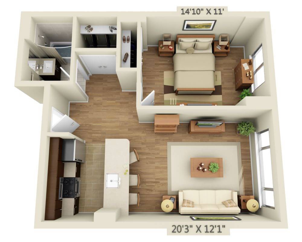 One Bedroom A1R