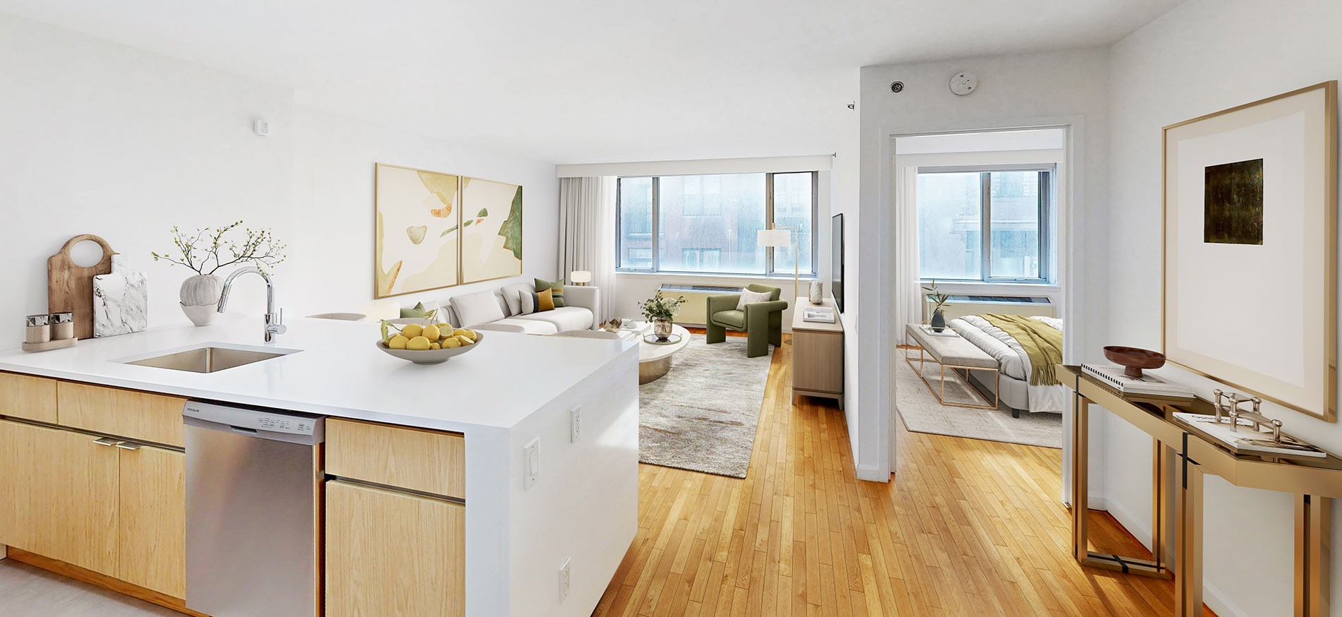 21 Chelsea apartments in the Chelsea neighborhood of New York City featuring updated interior and stainless steel appliances