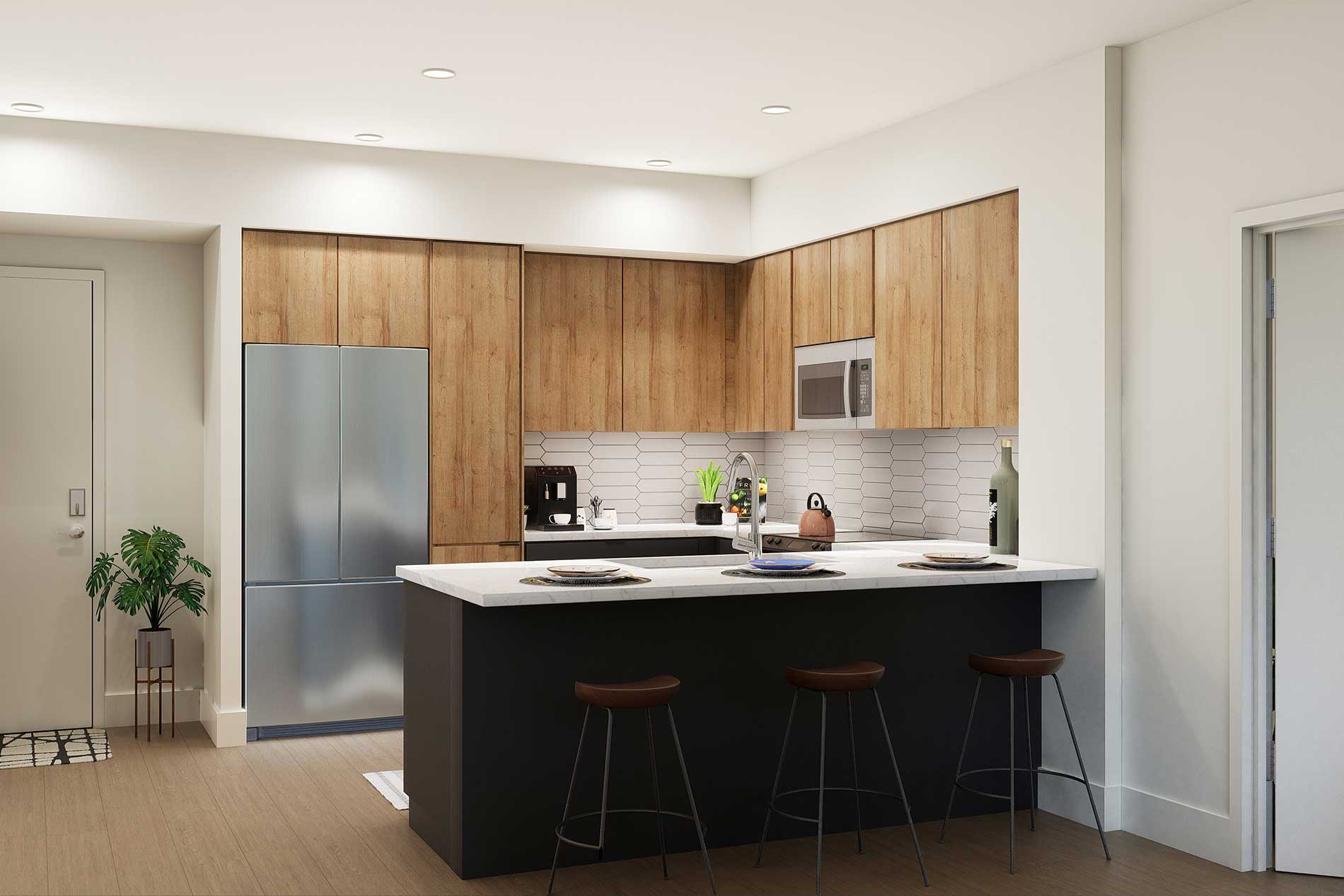 Two bedroom apartment kitchen in Riverside, CA