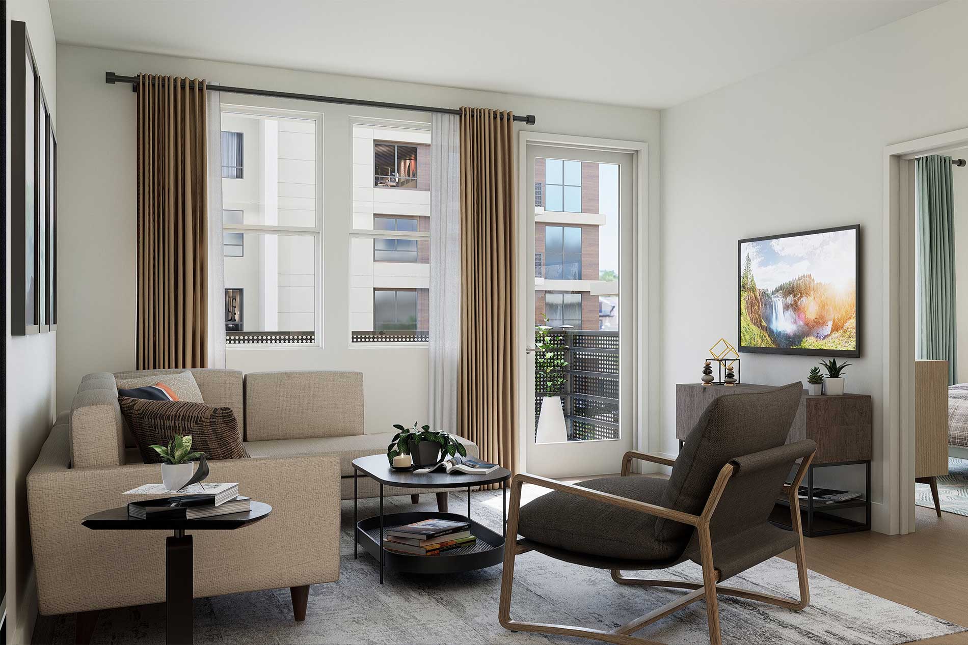 Two bedroom apartment living room