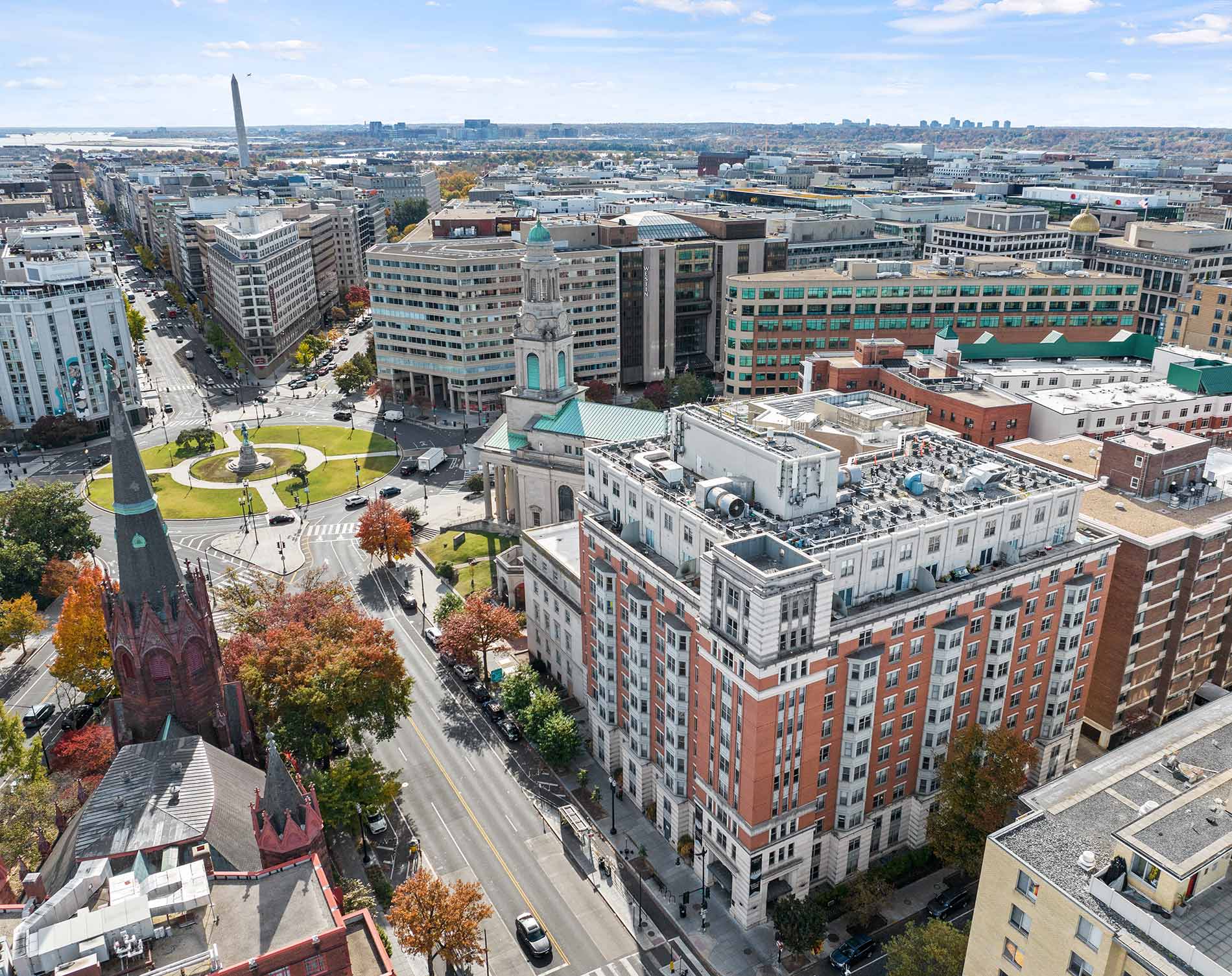 Andover House drone building exterior