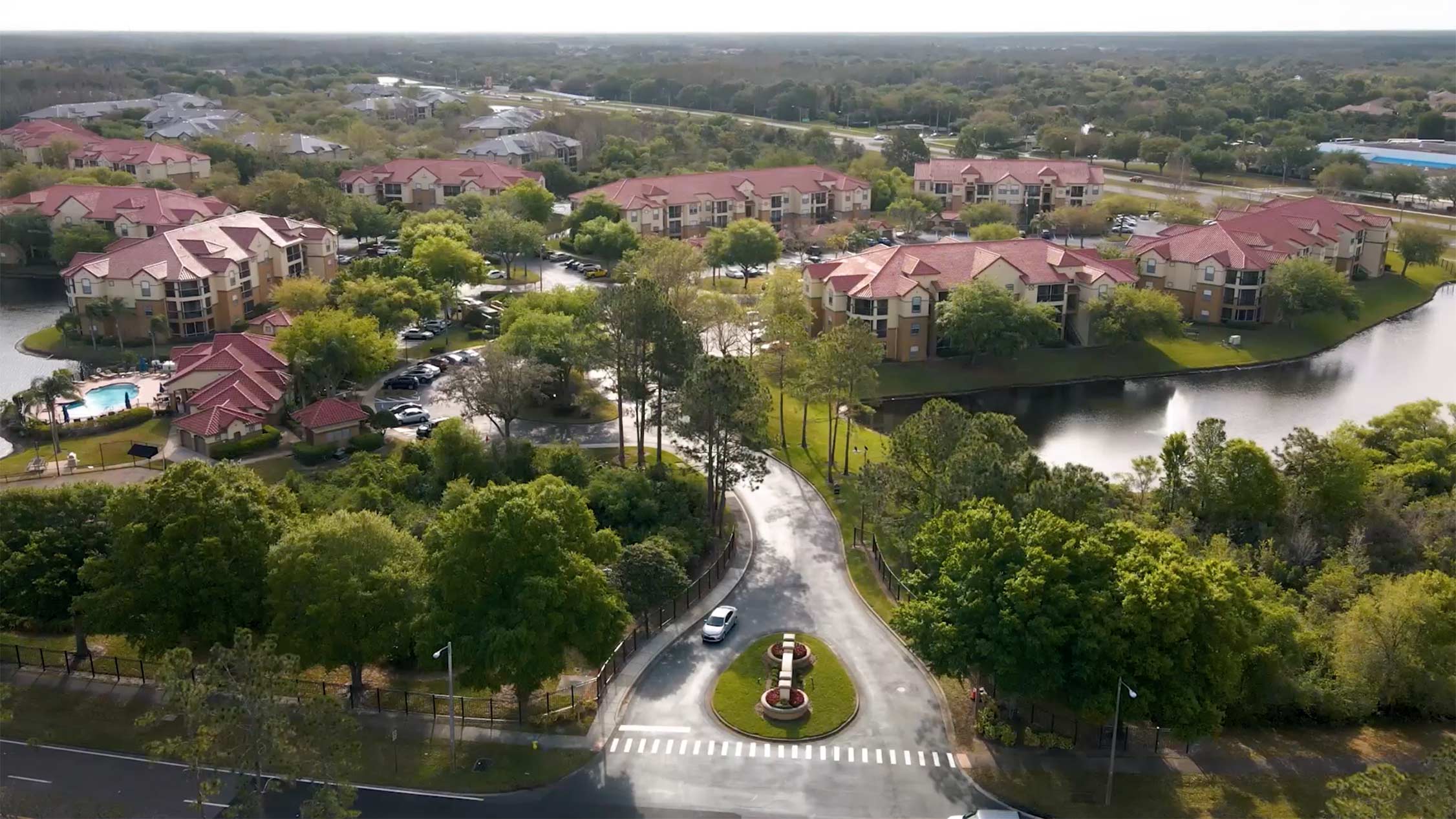 Andover Place drone building exterior