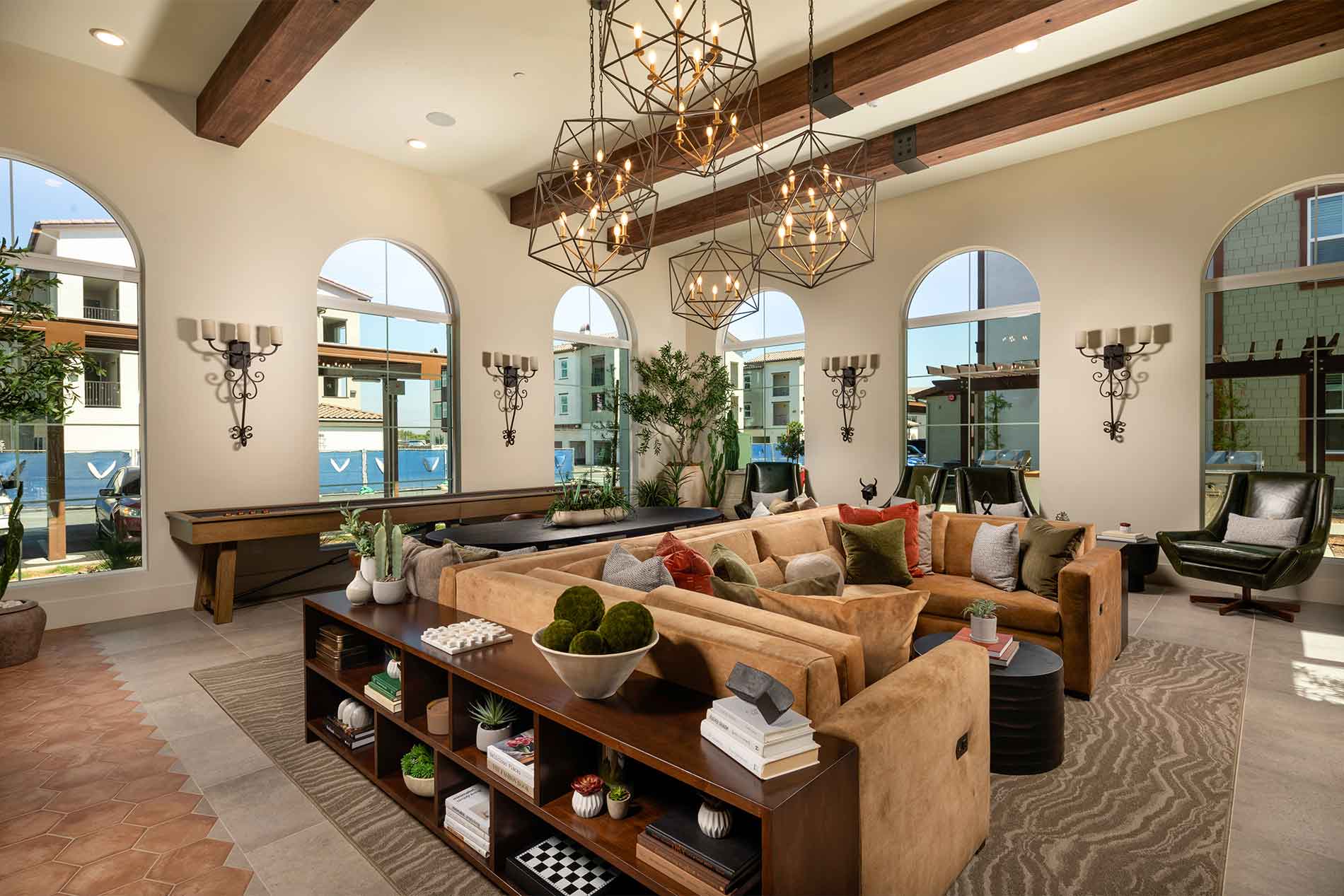 Spacious resident clubroom at Avena apartments in Menifee, CA