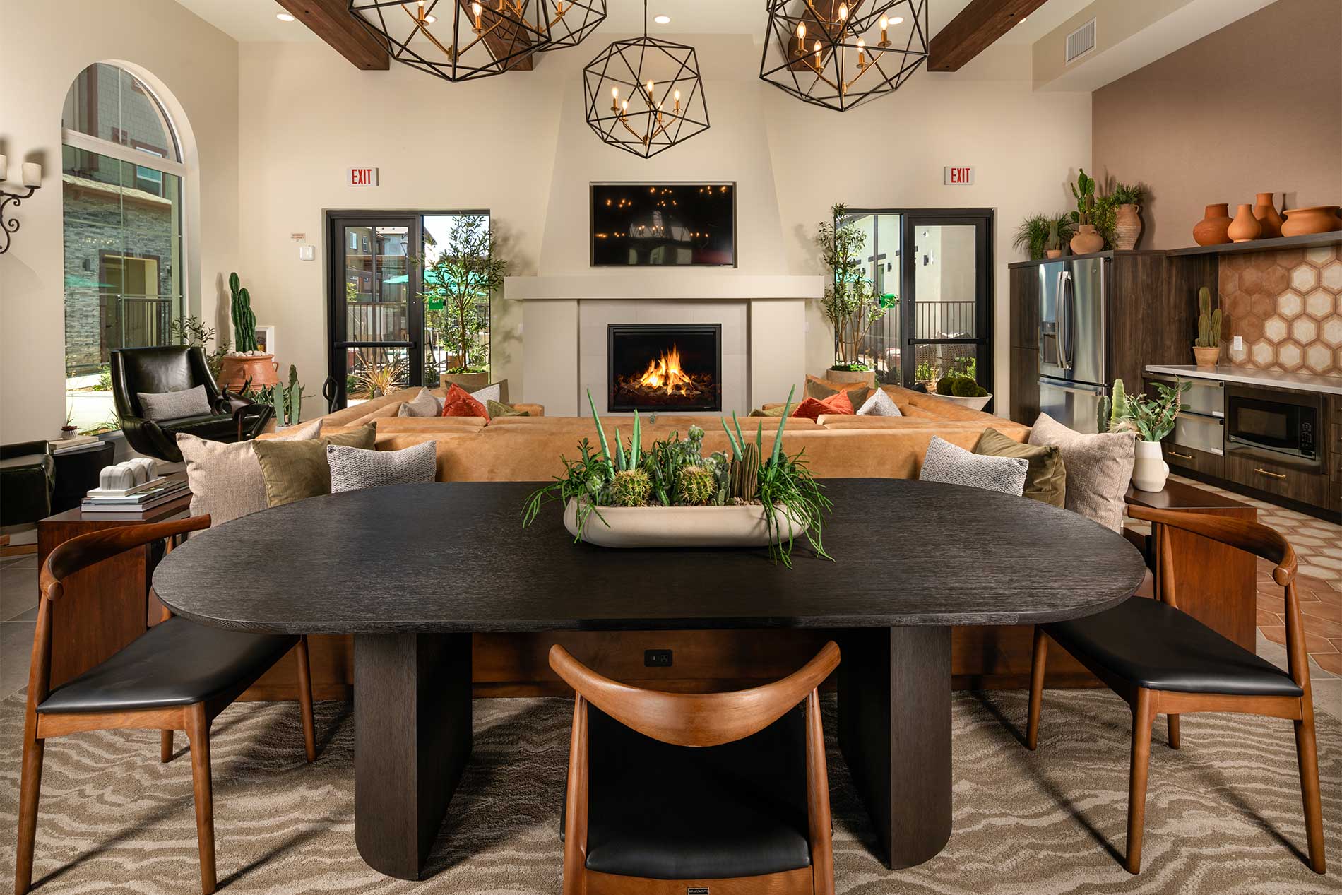 Comfortable resident lounge at Avena in Menifee, CA