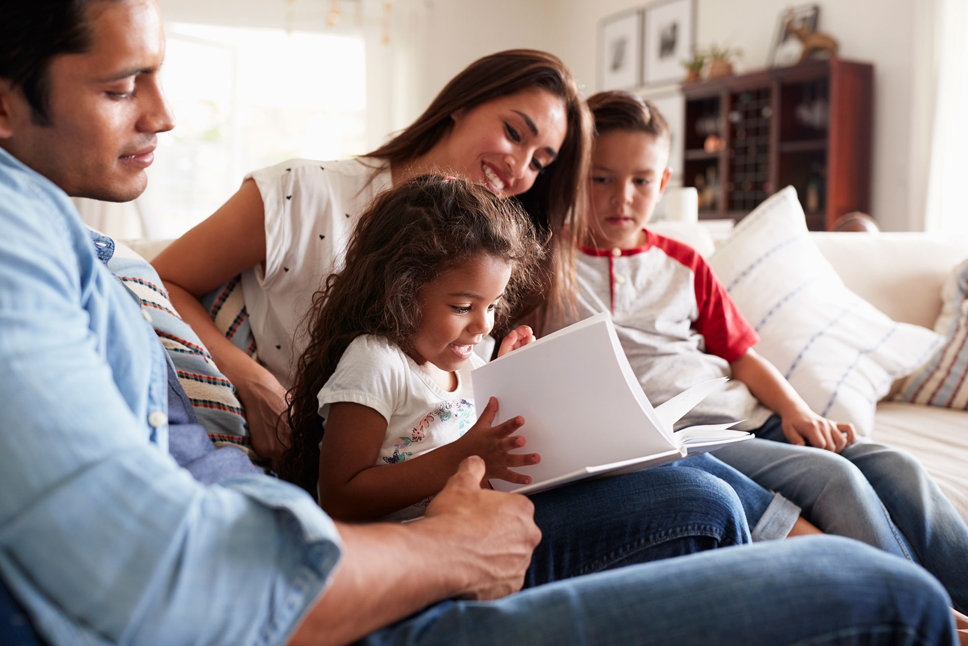 Family in living room