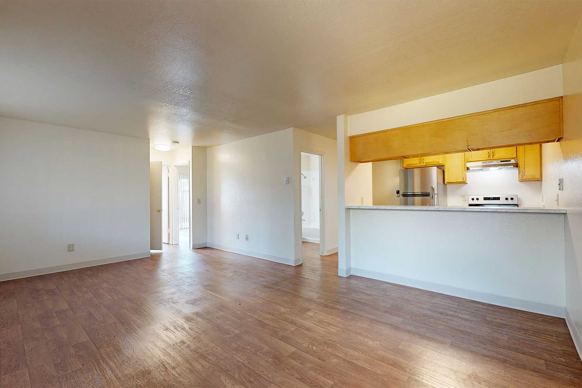 Boronda Manor apartment living room and kitchen