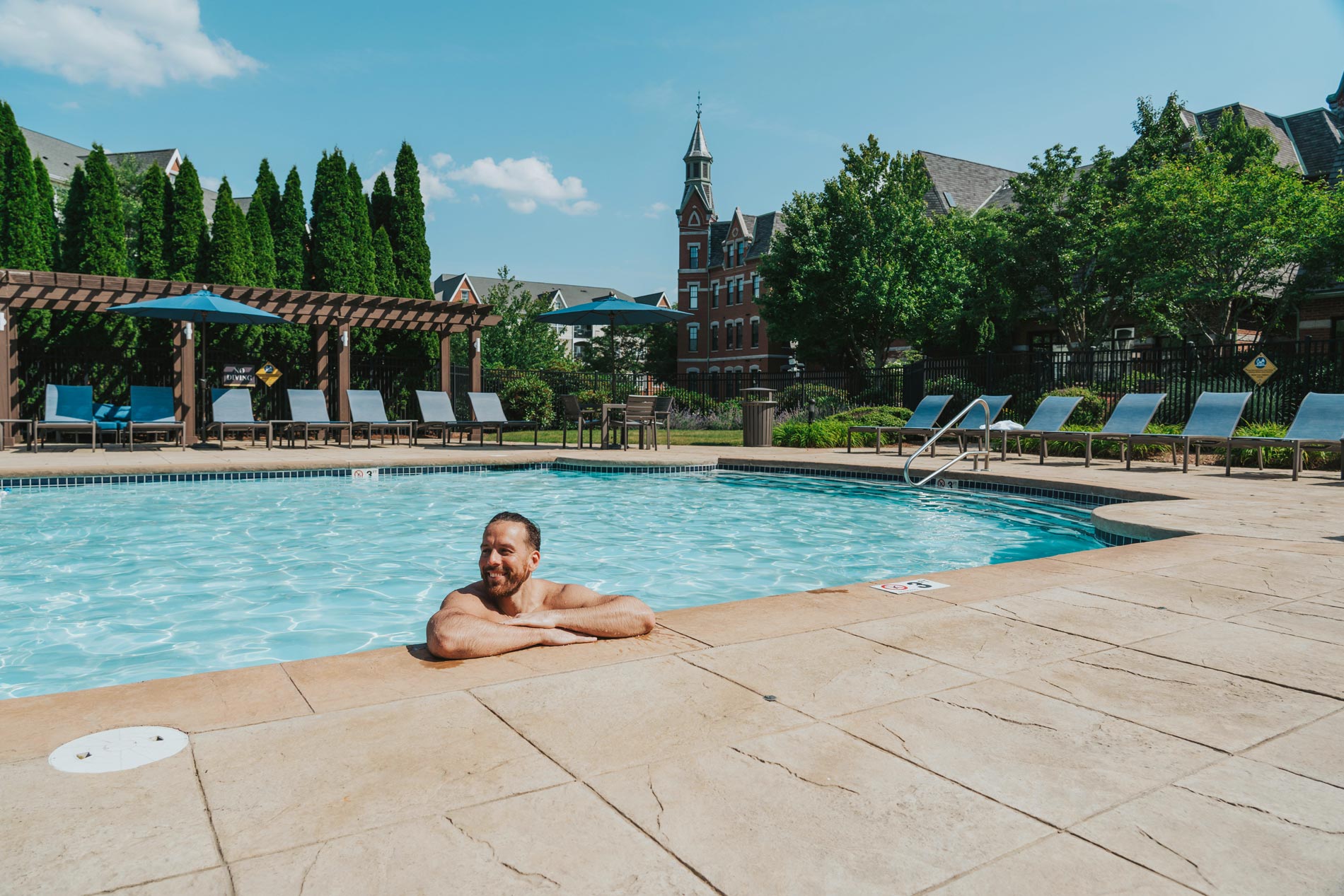 Bradlee Danvers man in pool