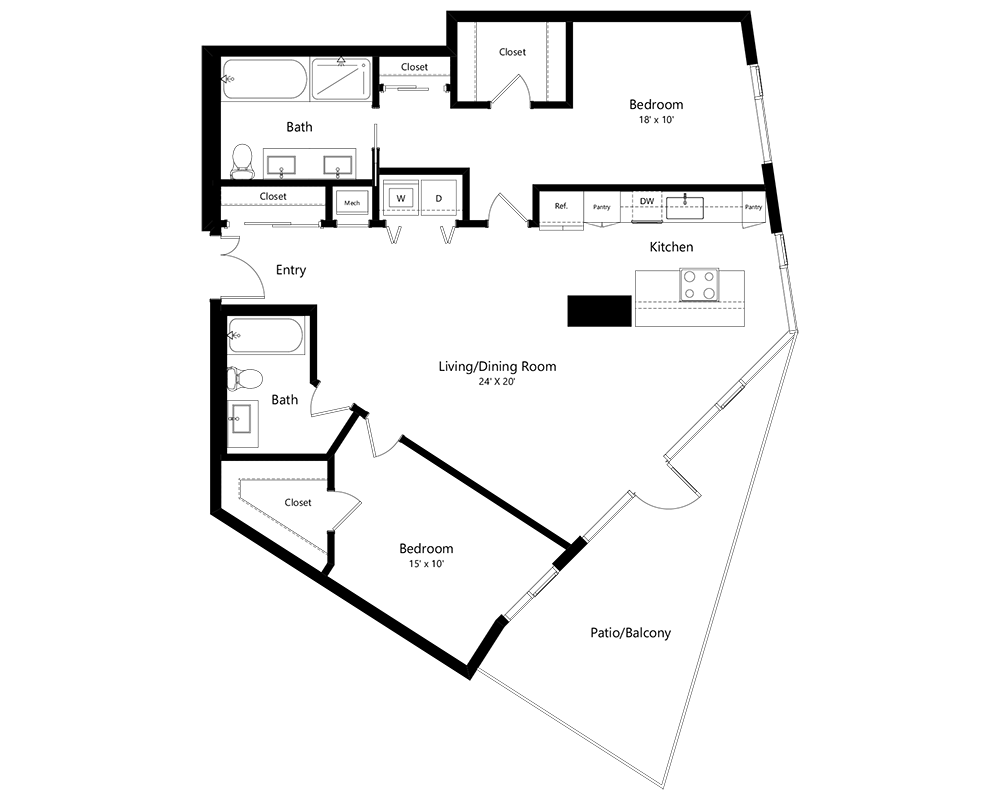 Two Bedroom B2AA-PH