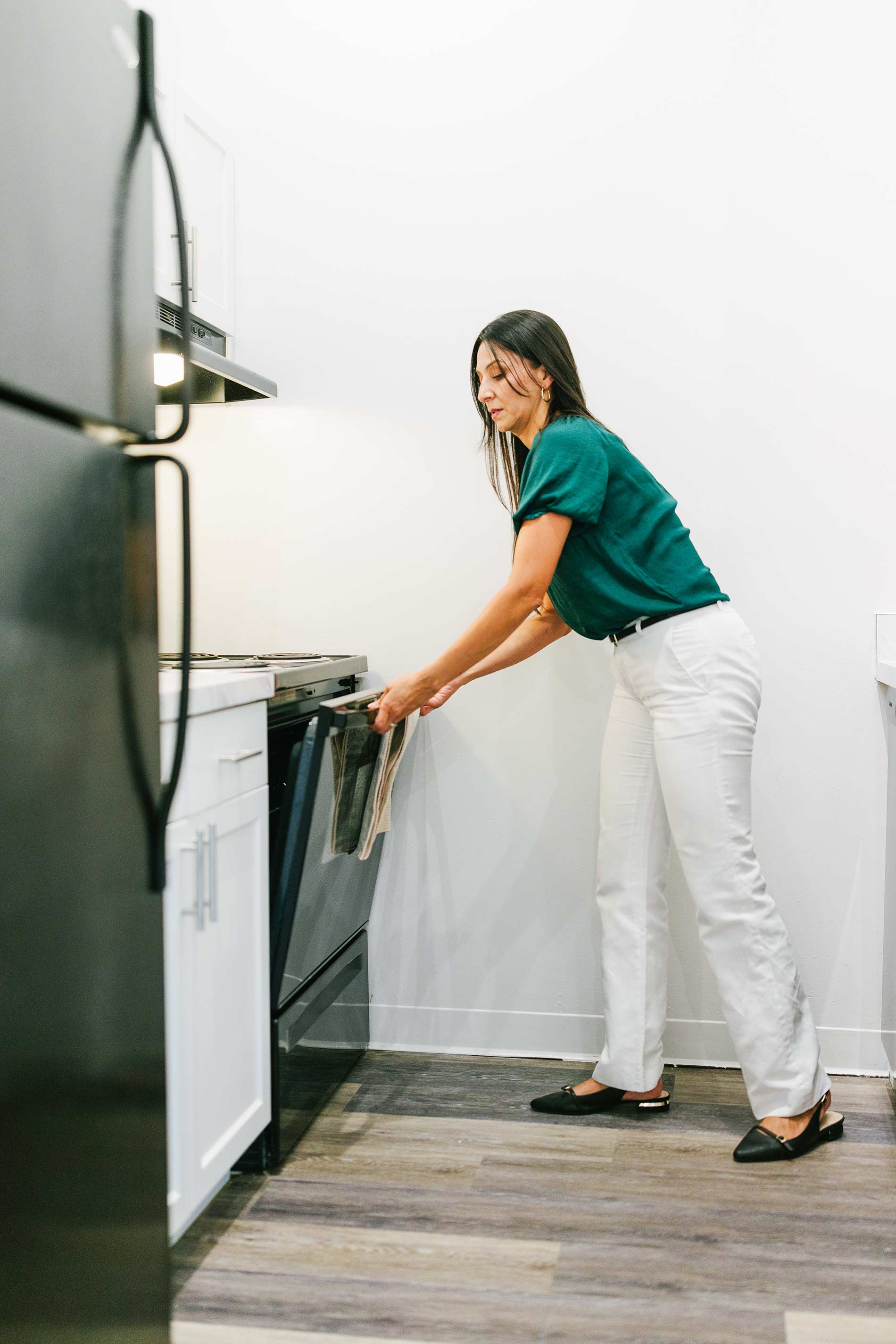 Calverts Walk woman in kitchen