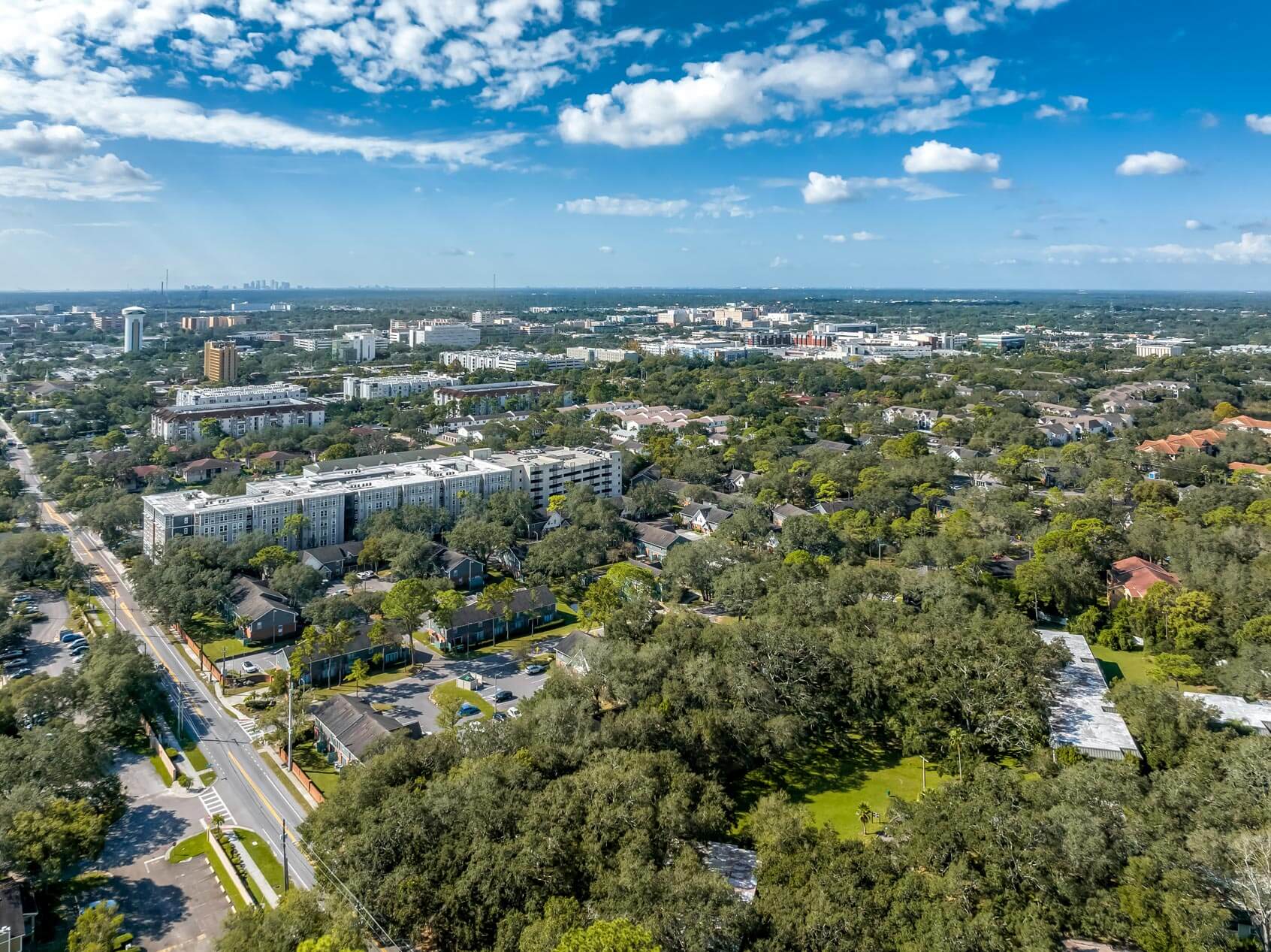 Cambridge Woods drone view of community