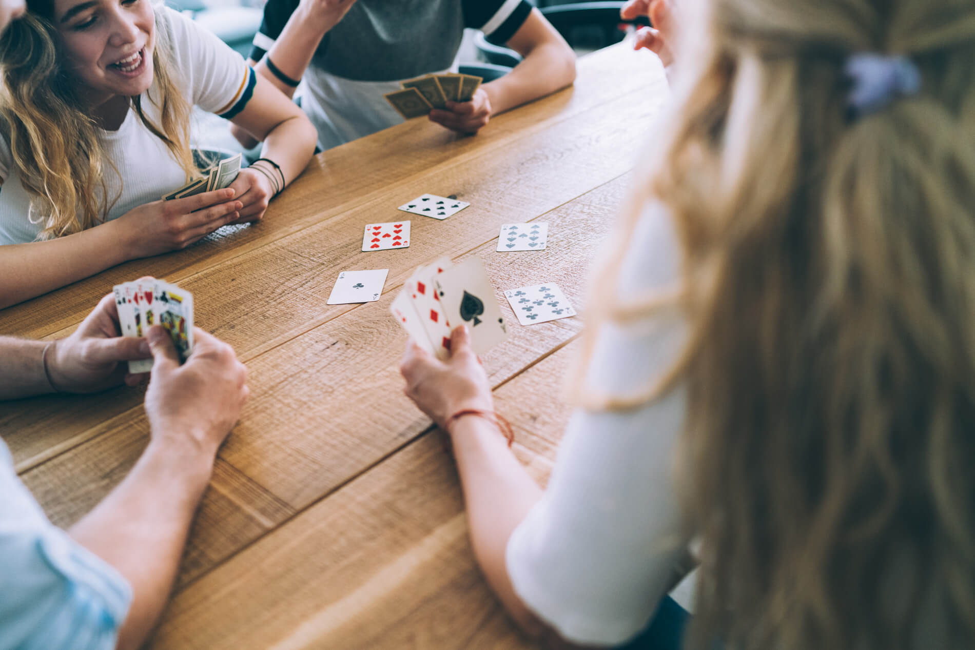 Friends playing cards