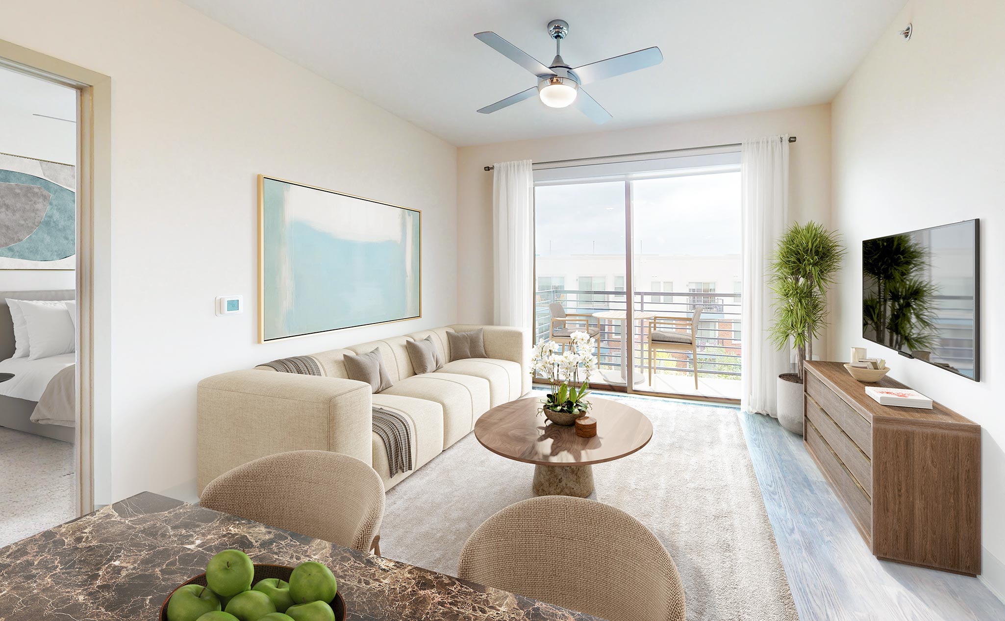 Central Square staged living room