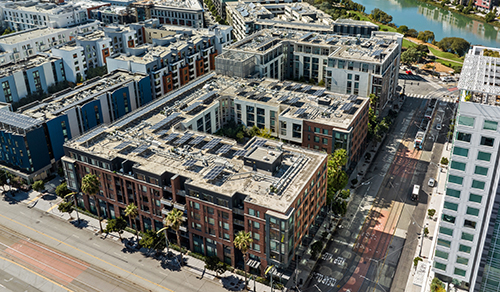 Channel Mission Bay drone building exterior