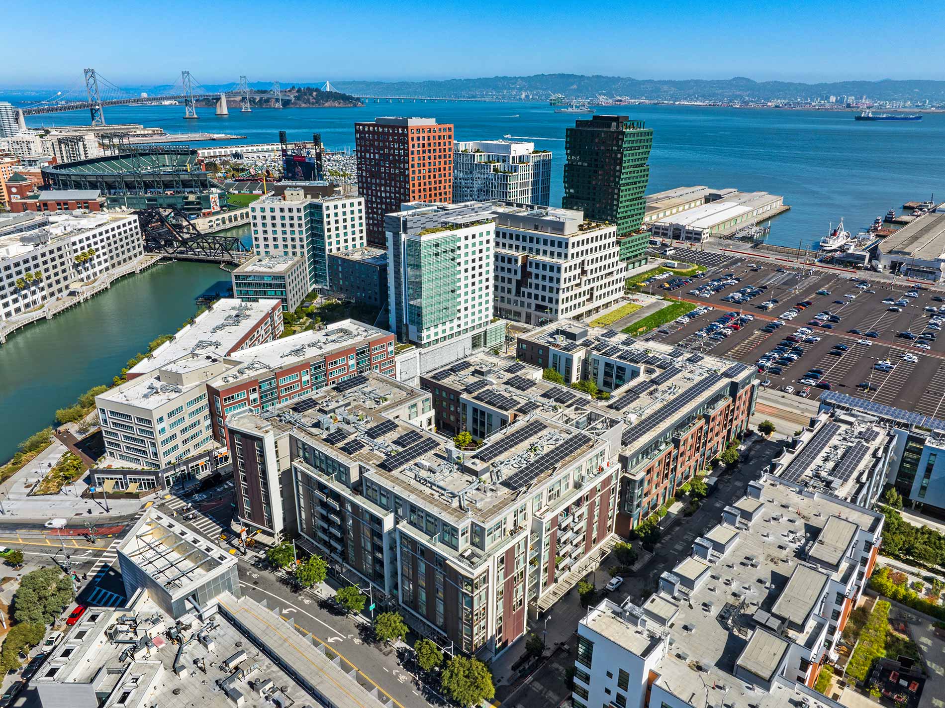 Channel Mission Bay drone building exterior