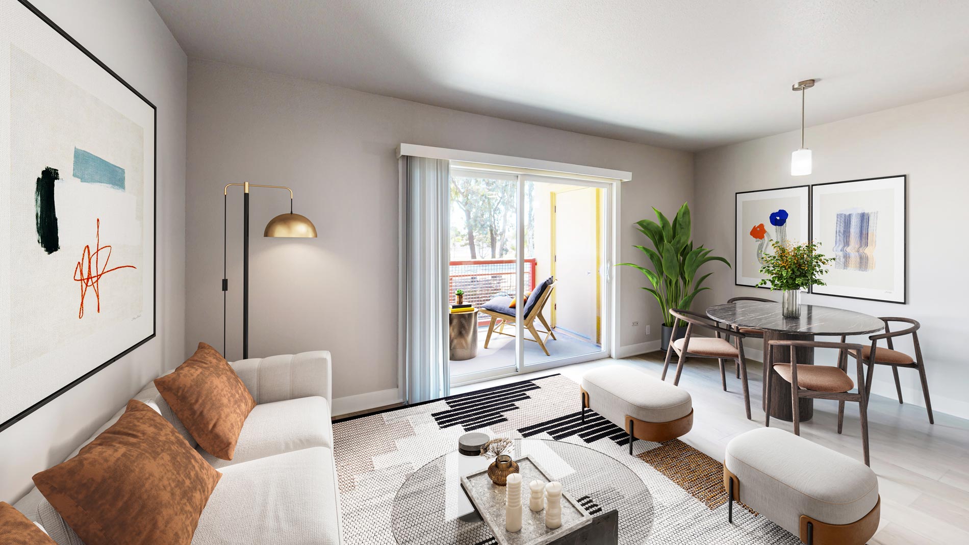 CitySouth staged living room