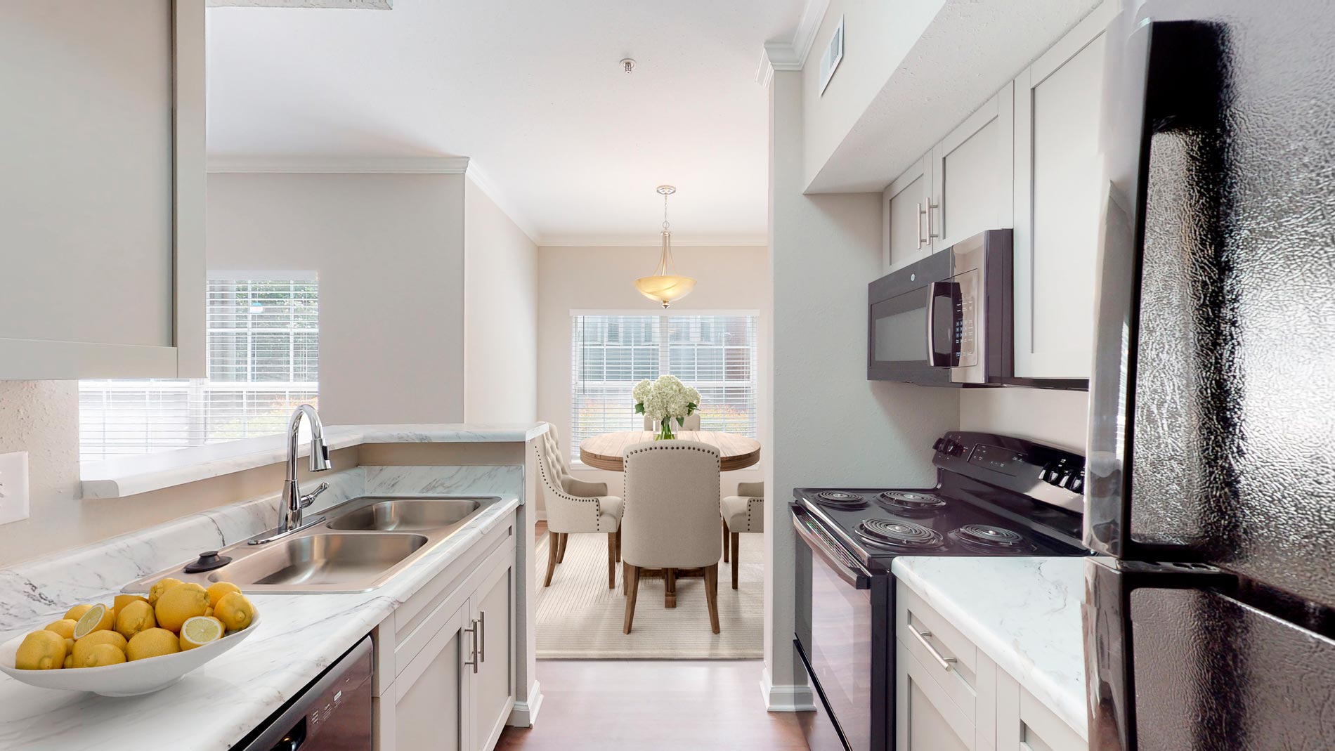 Colonnade Kitchen and Dining room staged