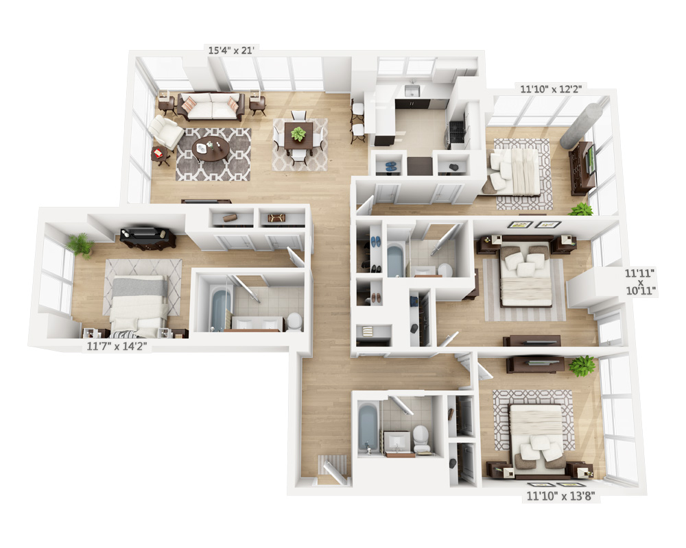 Four Bedroom (D3A-808)