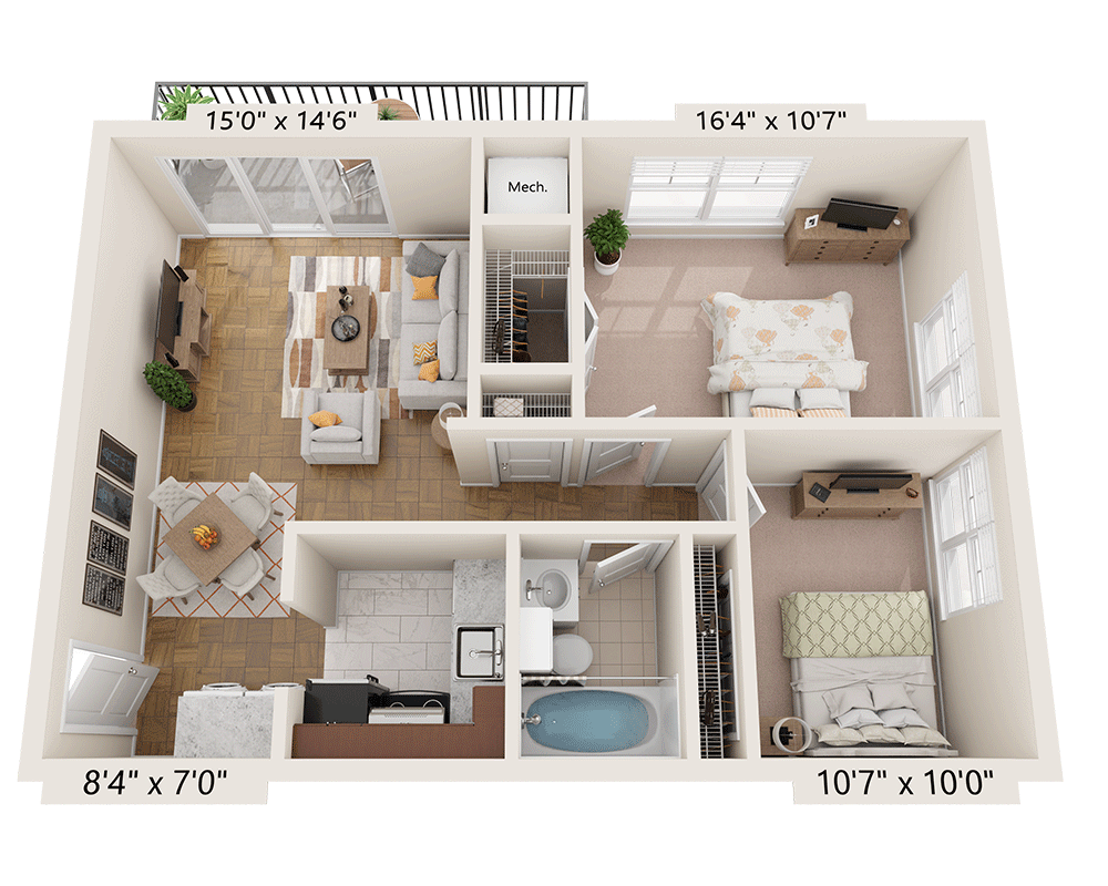 Two Bedroom B1A