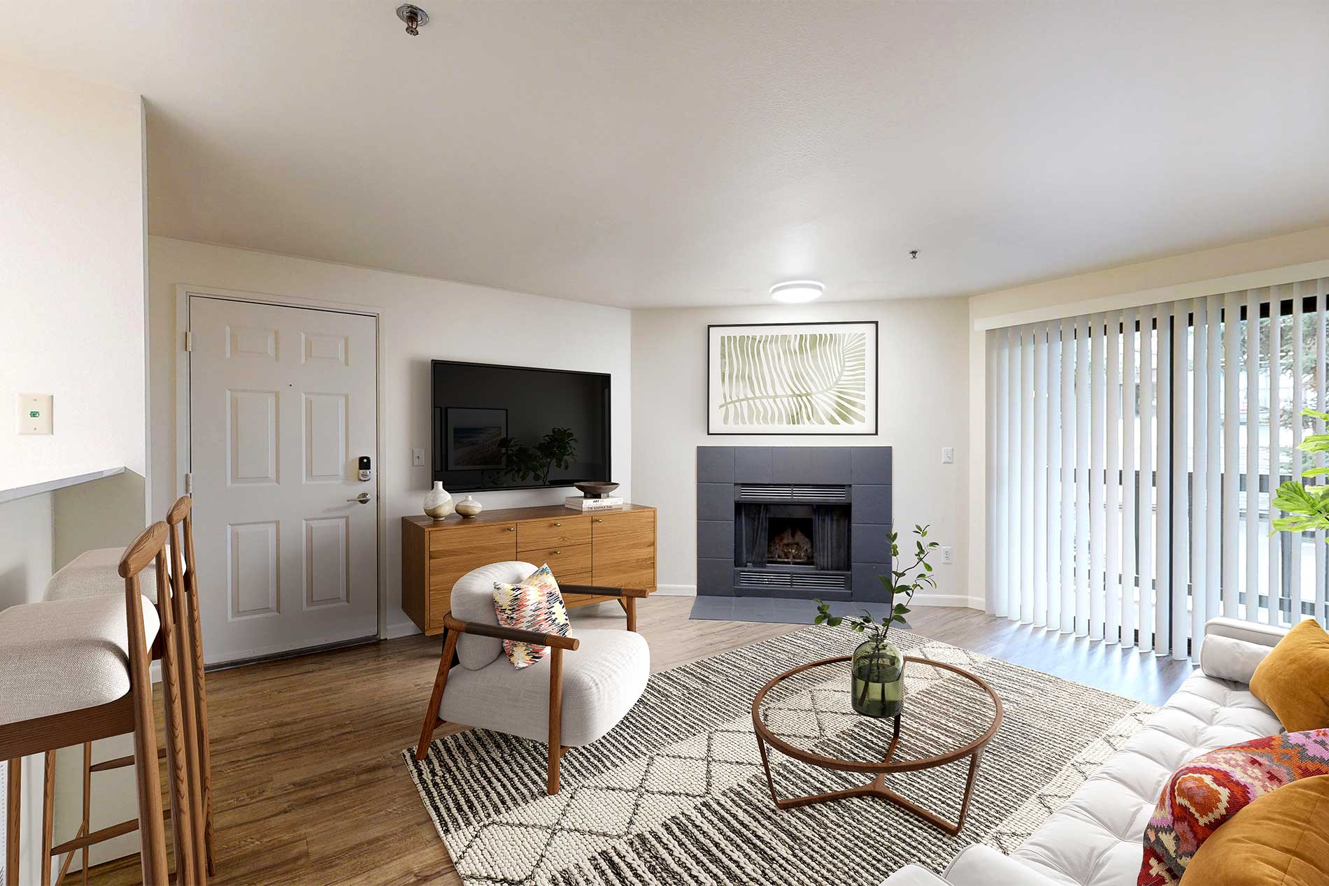 Crown Pointe apartment living room