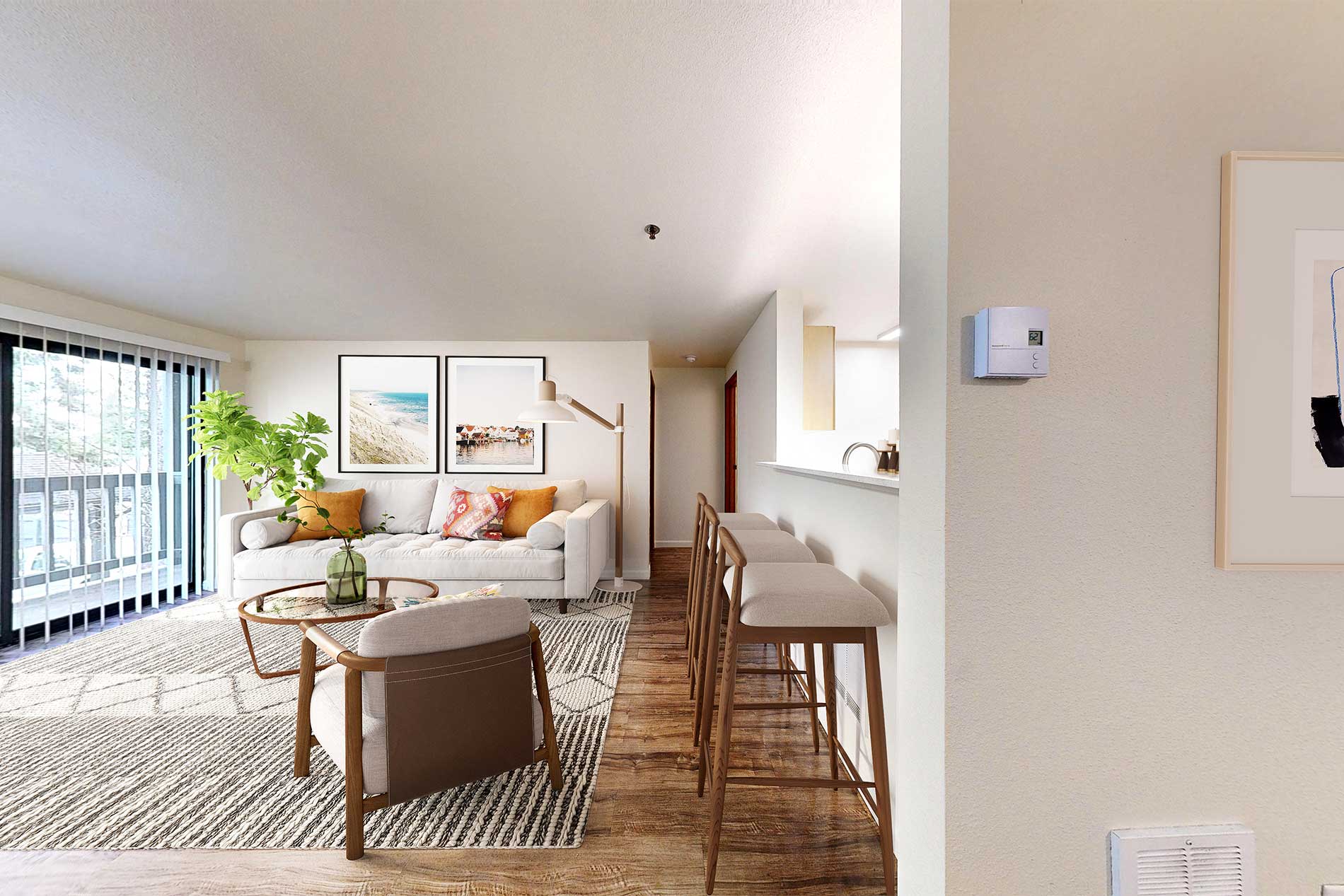 Crown Pointe apartment living room