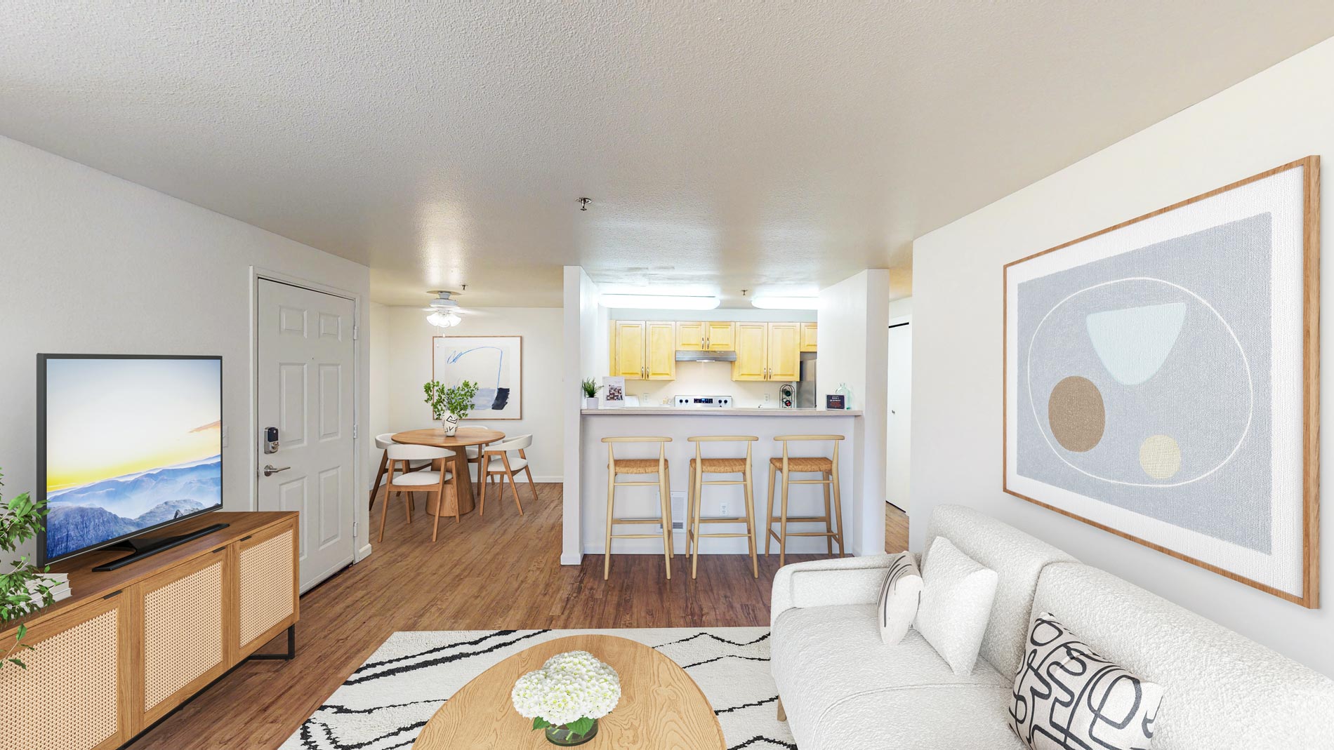 Crown Pointe staged living room