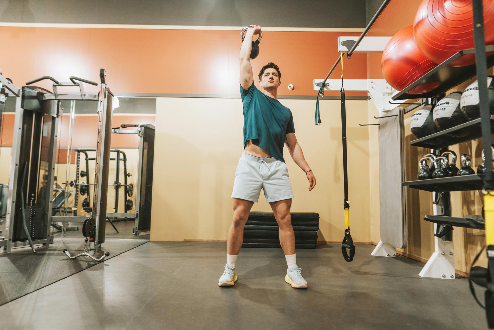 Crown Pointe man lifts weights in gym