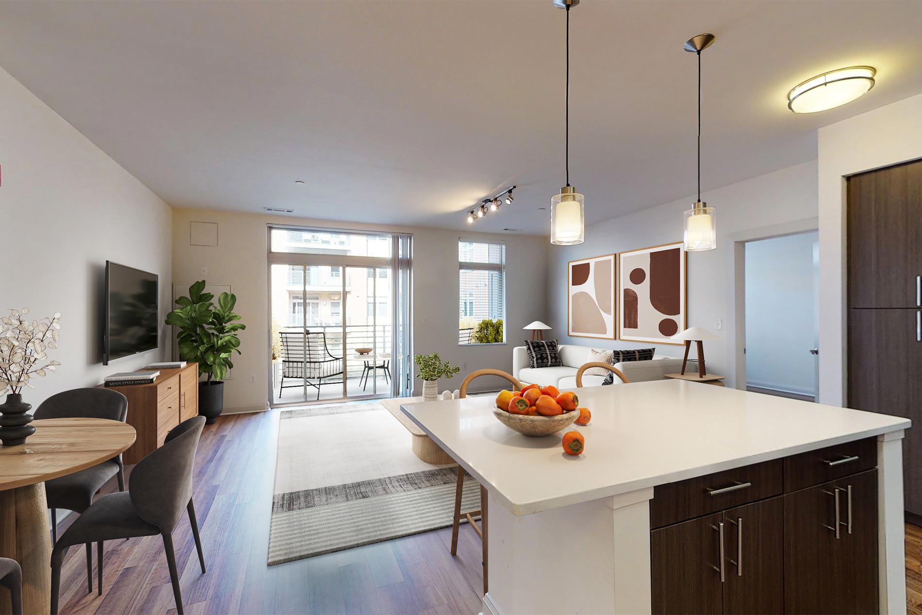 Currents on the Charles apartment kitchen
