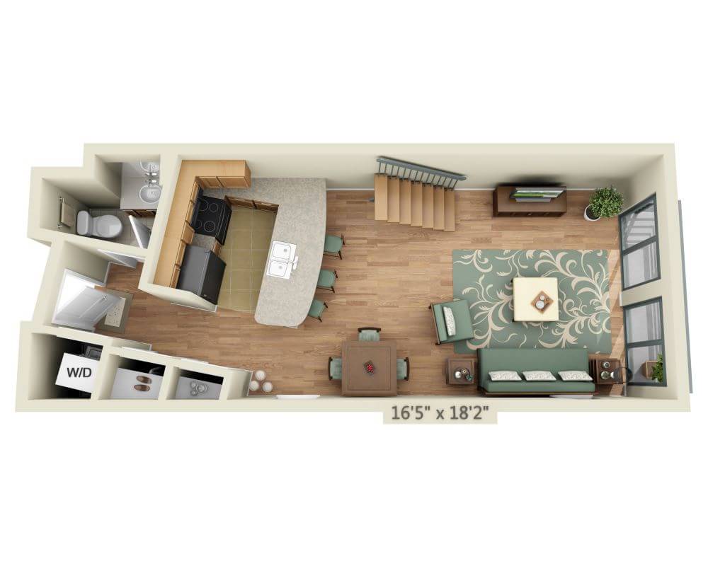 1 BEDROOM LOFT (A1.5BL)