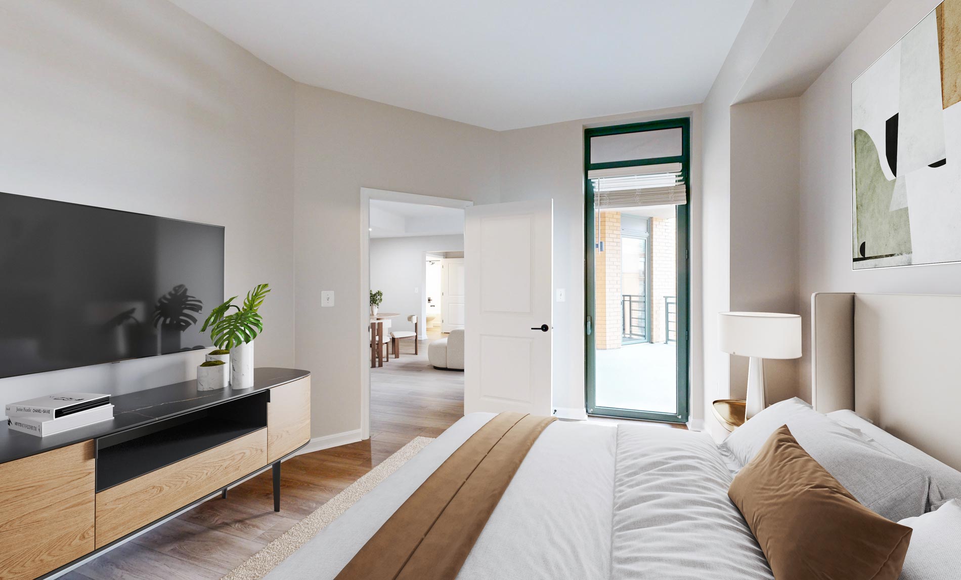 Delancey at Shirlington Village staged bedroom