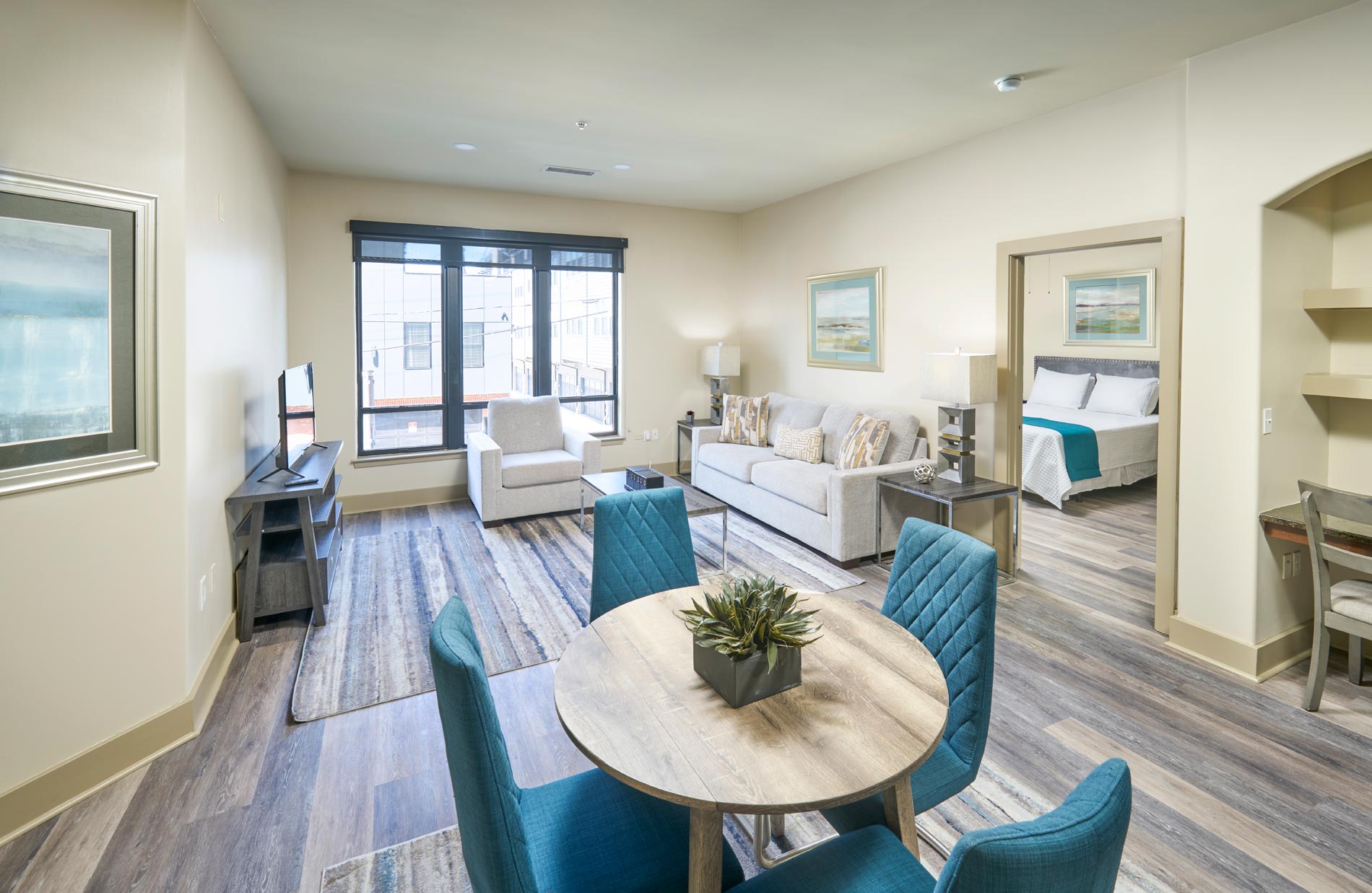 Domain Brewers Hill staged dining room and living room