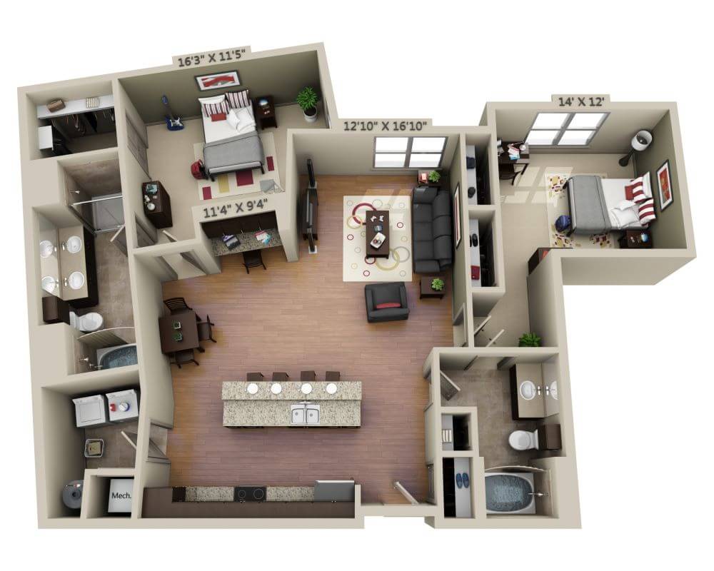 Two Bedroom B2I