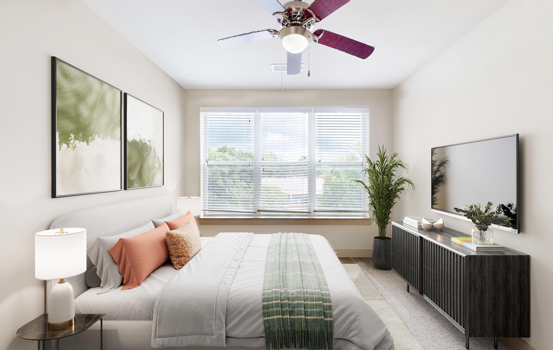 Domain College Park staged bedroom
