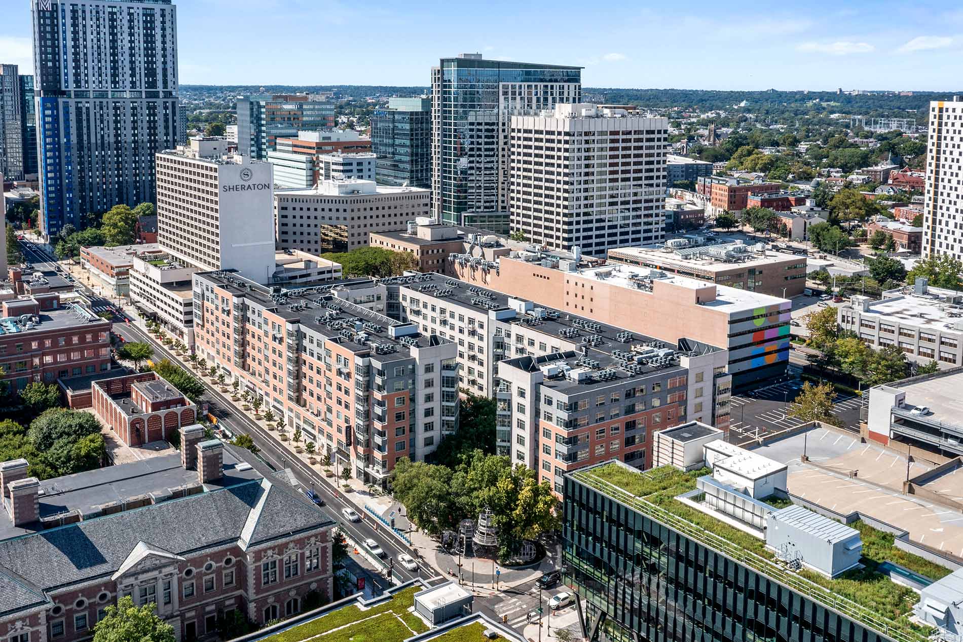Domus apartments aerial building exterior
