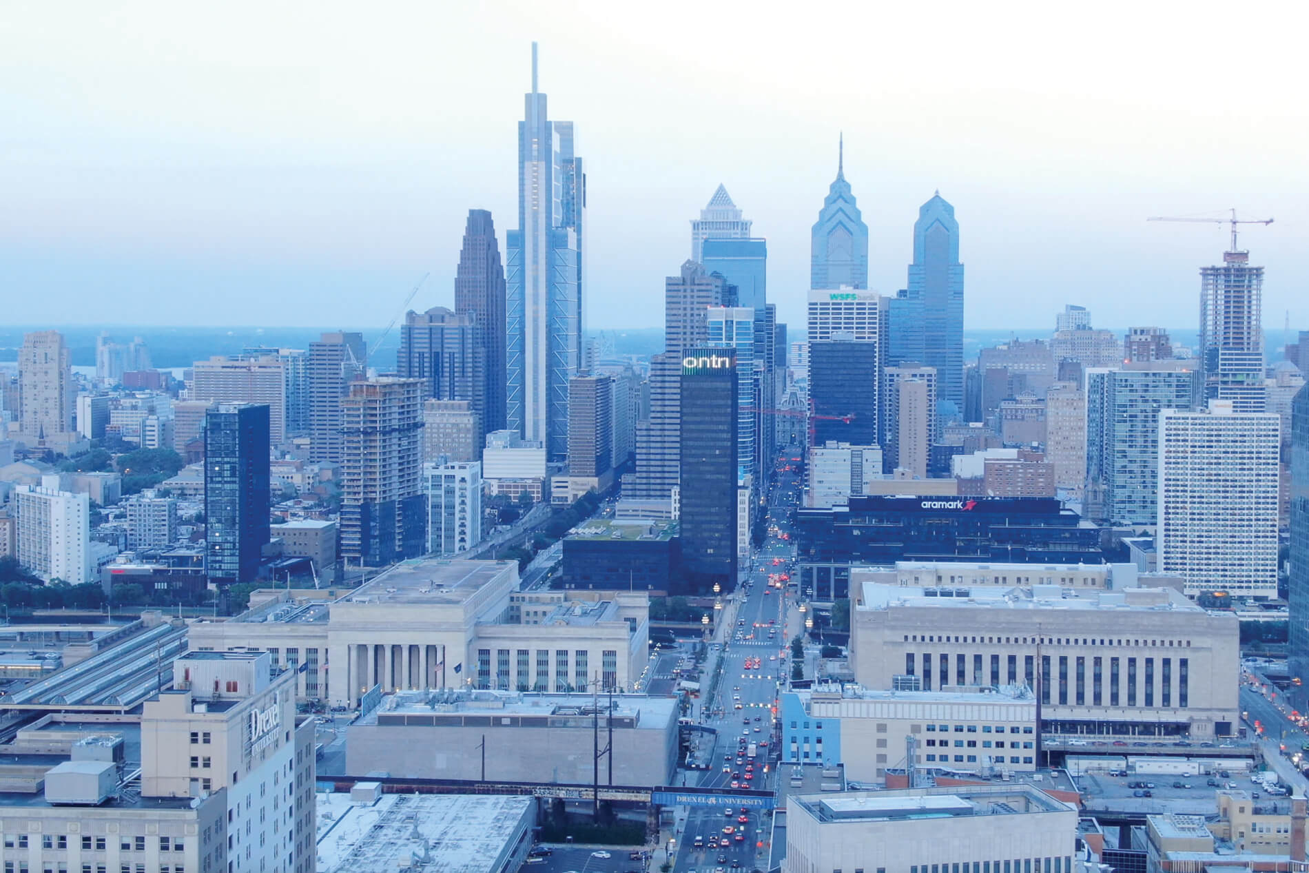 Aerial shot of Philadelphia