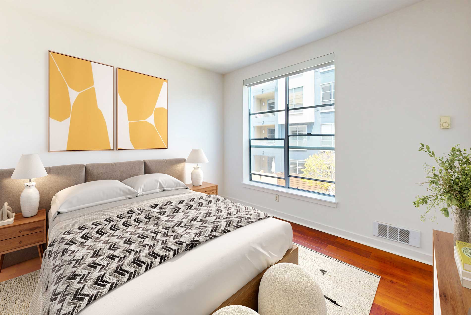 Edgewater apartment bedroom