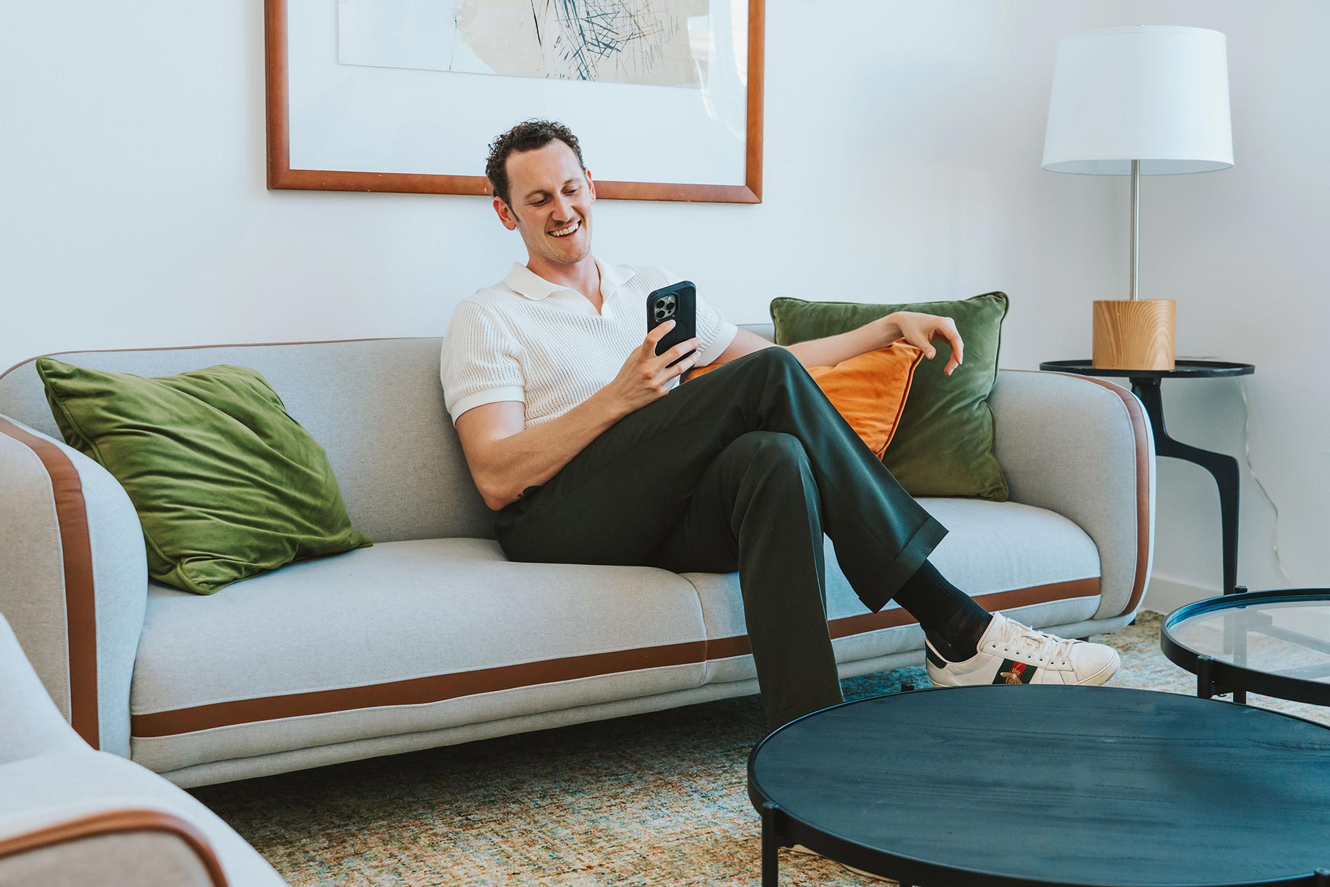 Edgewater man on his phone