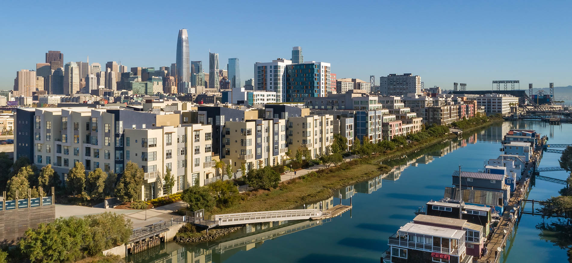 Edgewater apartments drone view