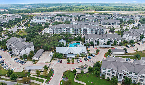 Estancia Villas drone building exterior