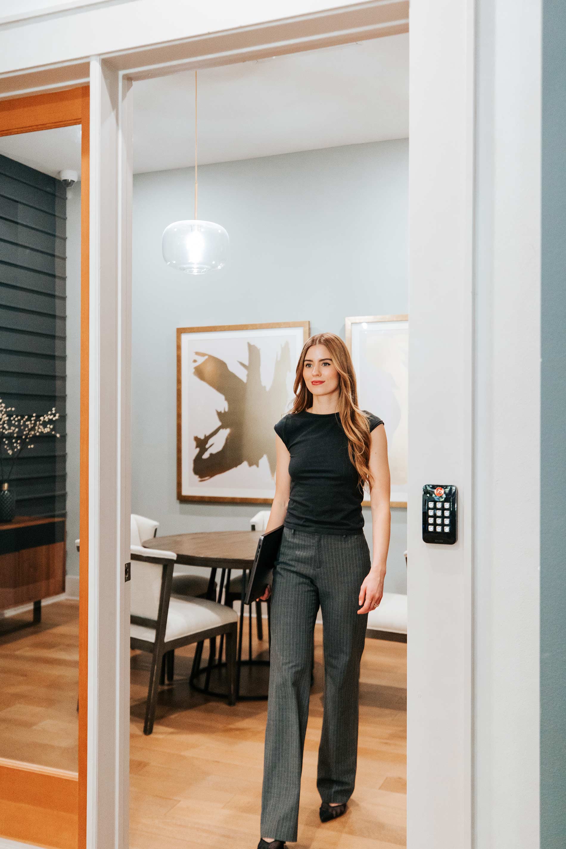 Estancia Villas woman exits conference room