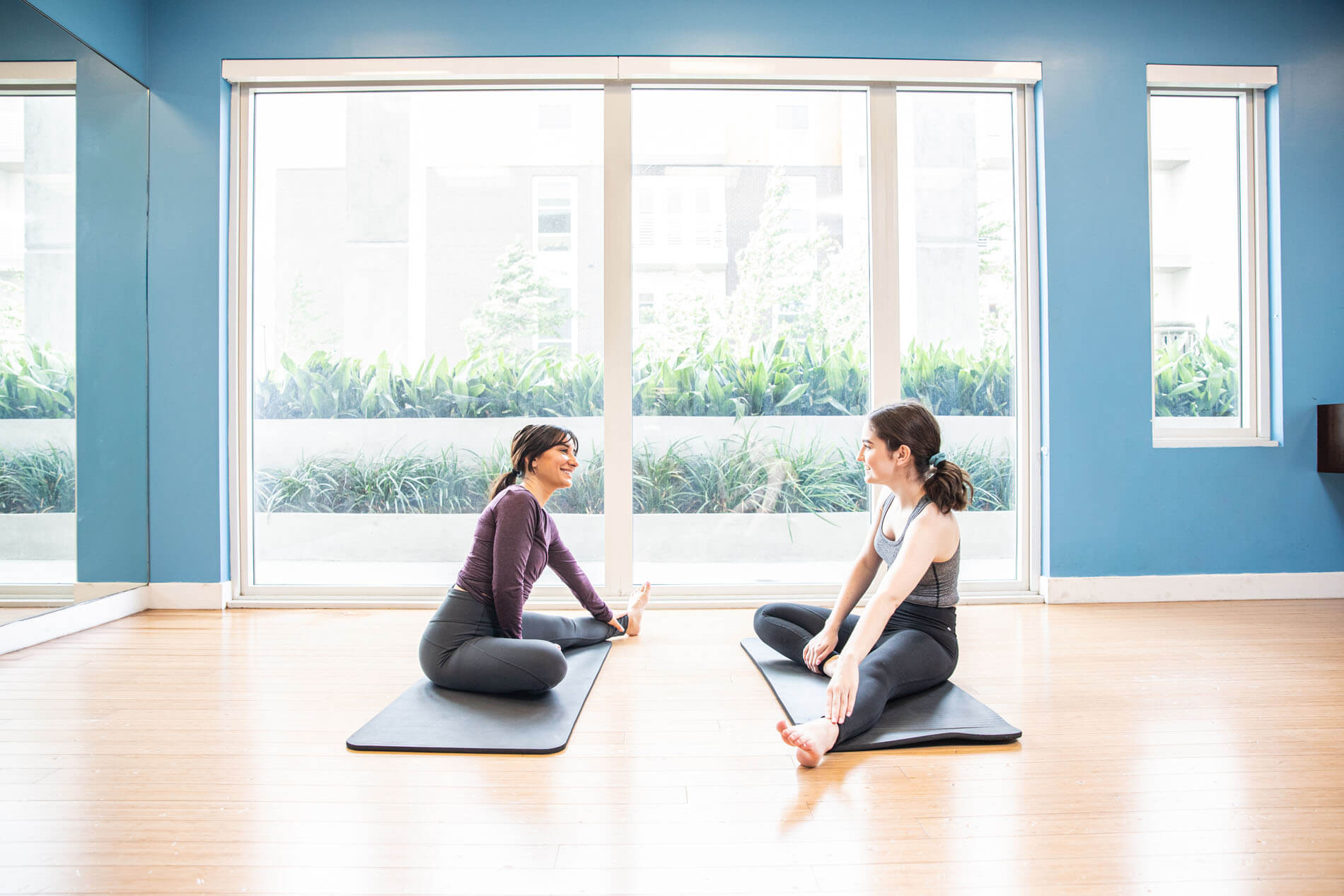 Women doing yoga