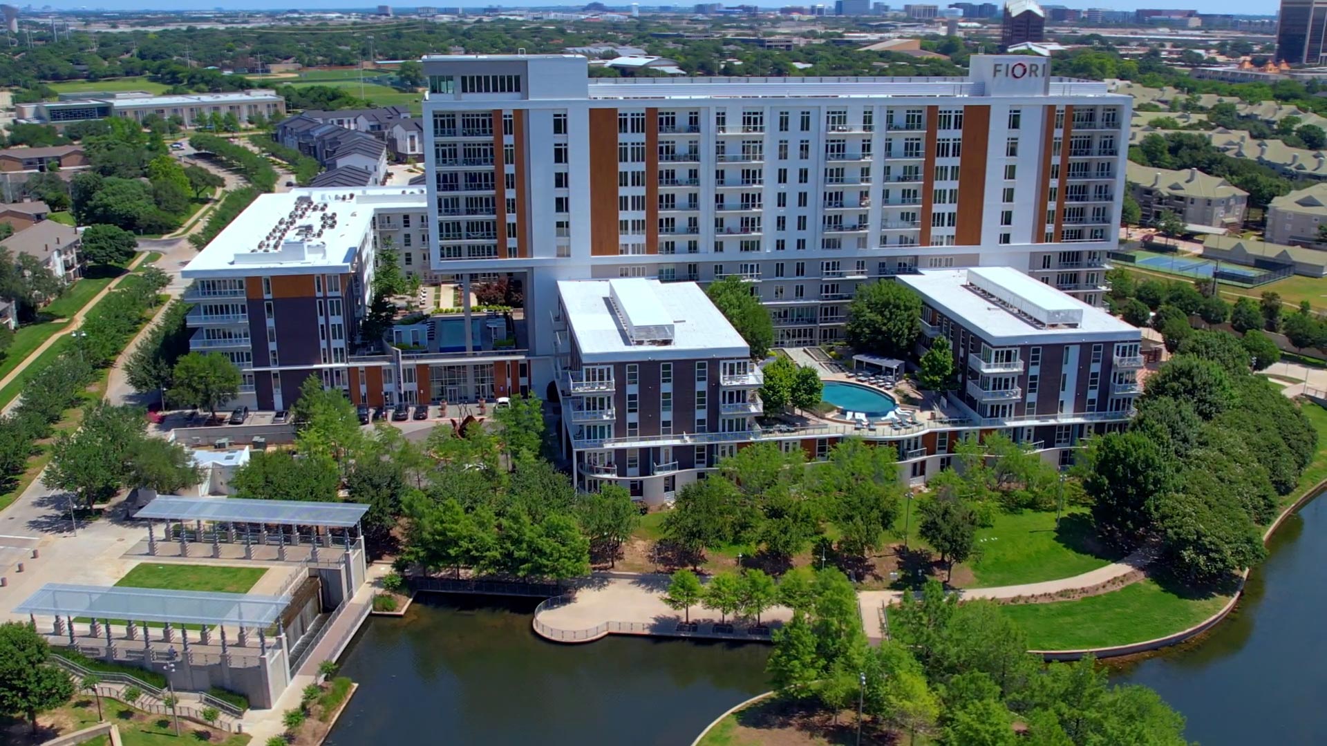 Fiori at Vitruvian Park drone building exterior
