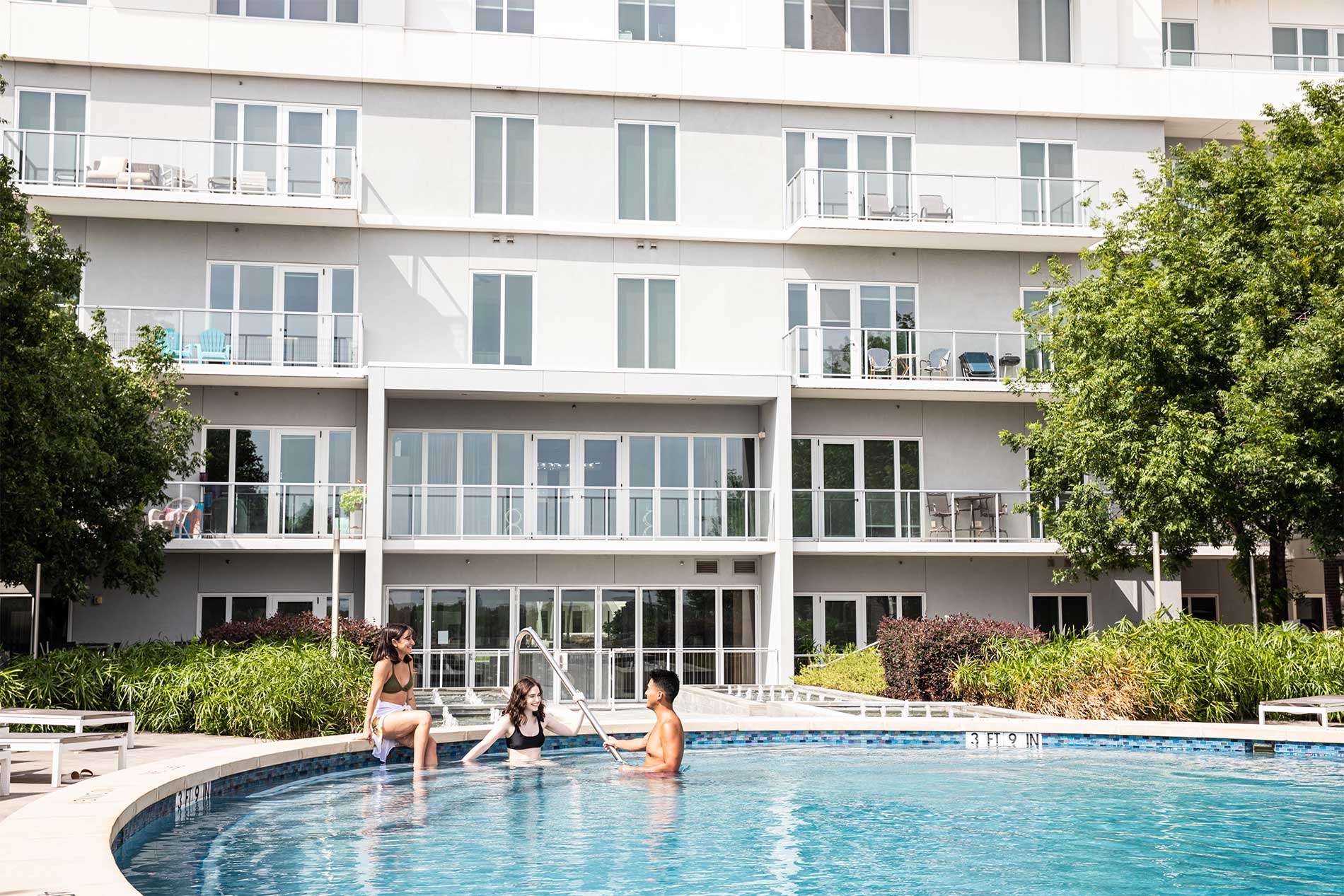 People swimming in pool
