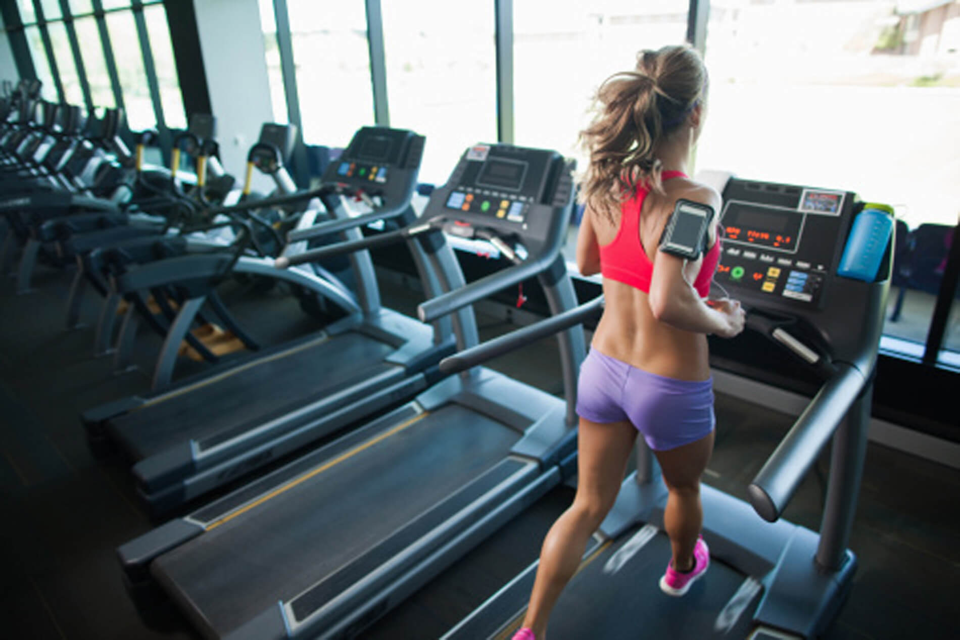 Woman running on a treadmill