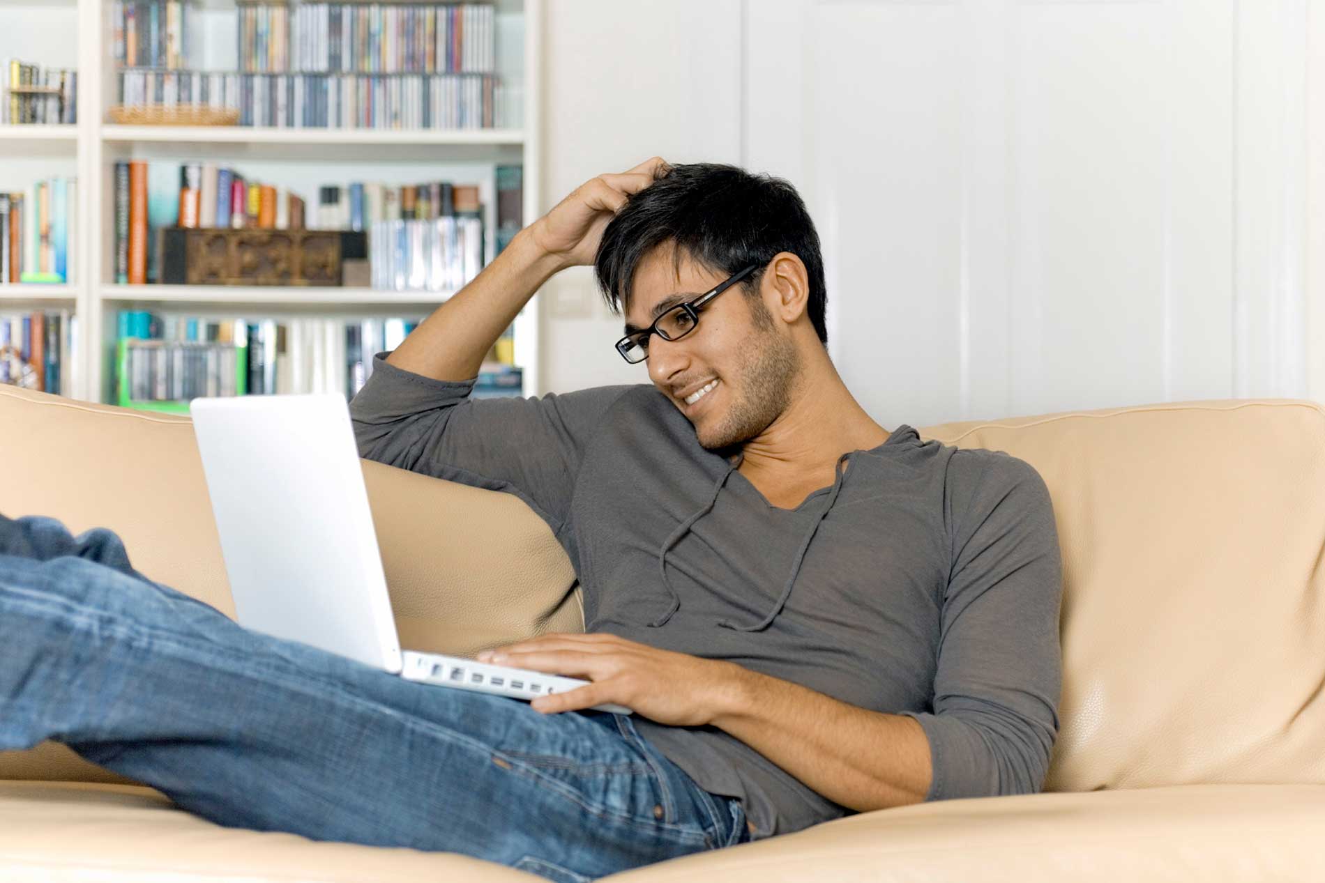 Man looking at laptop